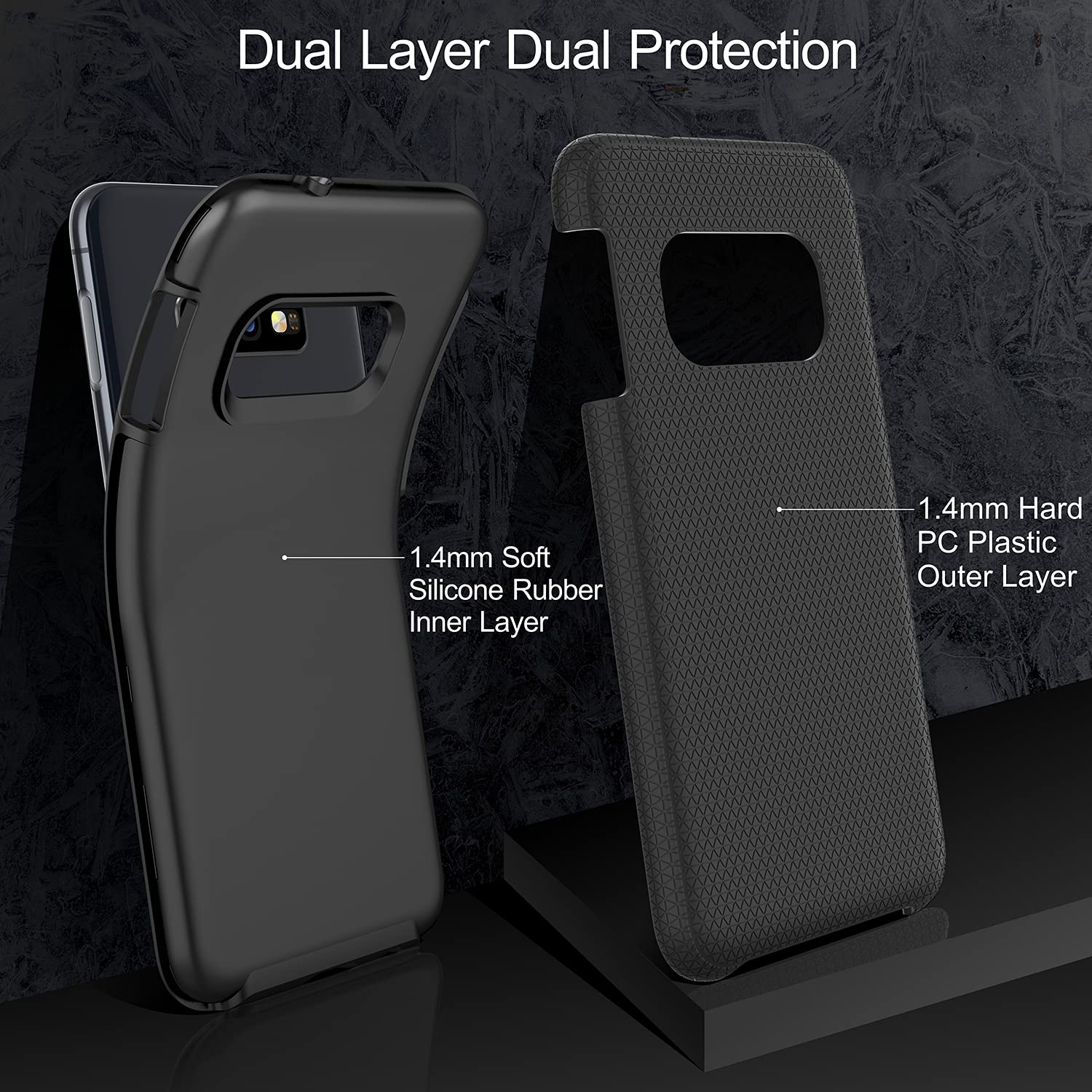 Rayboen For Samsung Galaxy S10E Case (Not For S10 Or Plus), Dual Defender Shockproof Anti Scratch Phone Case, Dual Layer Heavy D