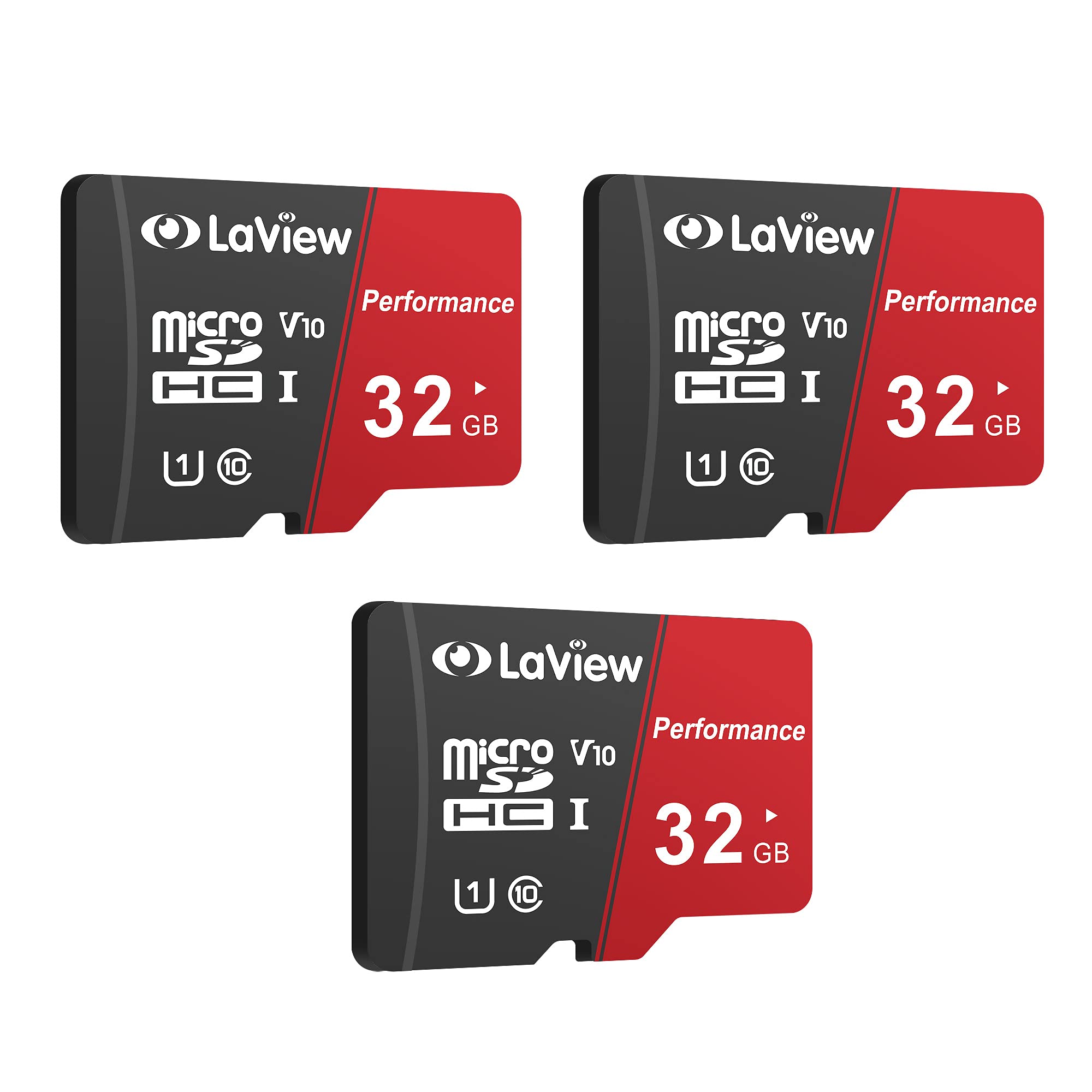 Laview 32Gb Micro Sd Card 3 Pack, Micro Sdxc Uhs I Memory Card � 95Mb/S,633X,U1,C10, Full Hd Video V10, A1, Fat32, High Speed Flash Tf Card P500 For Computer With Adapter/Phone/Tablet/Pc