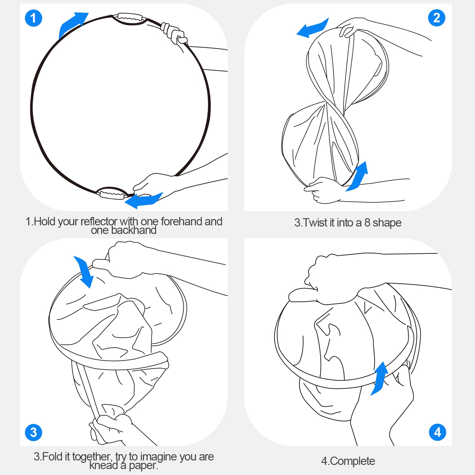 Wellmaking 32 Inch (80Cm) Reflector Photography, Collapsible Light Reflector With Bag & Tilt Adapter, 5 In 1 Handle Reflector Fo