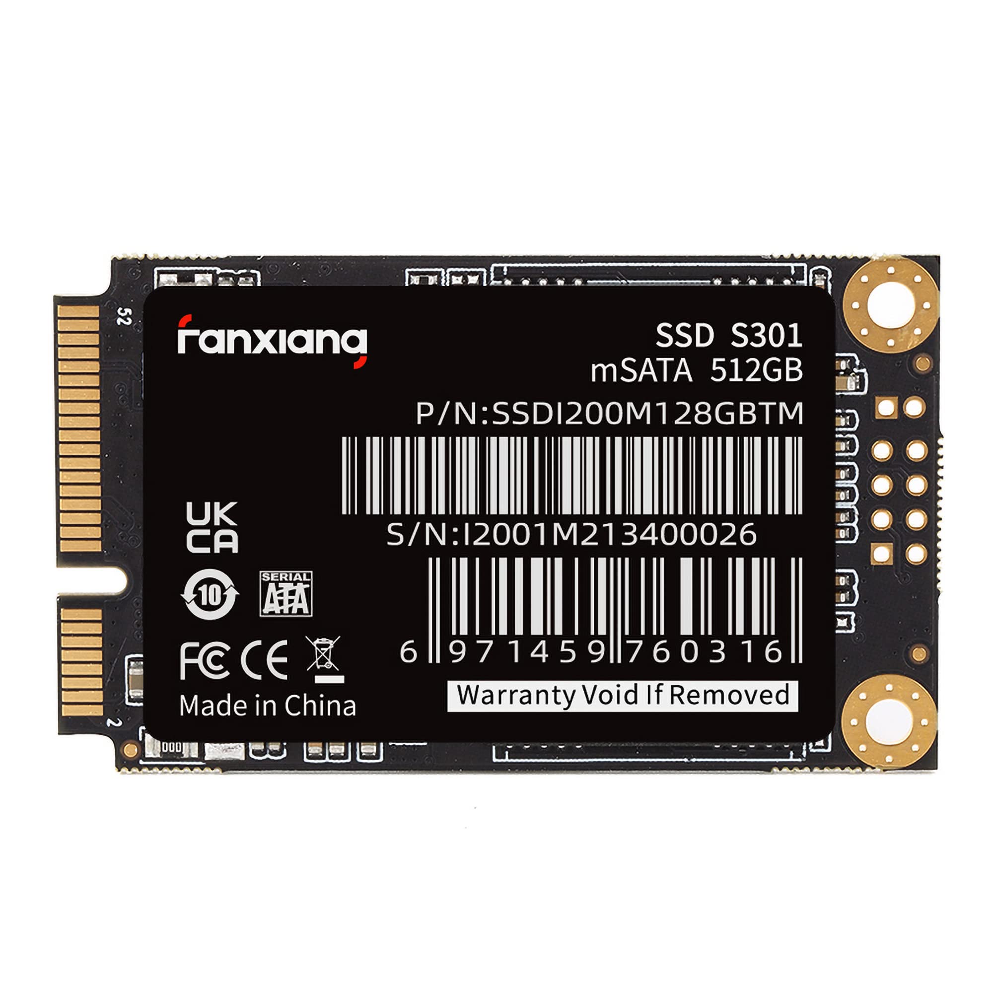 Fanxiang S301 512Gb Msata Ssd Mini Sata Iii 6Gb/S Internal Solid State Drive, 3D Nand, Compatible With Ultrabook Desktop Pc Lapt