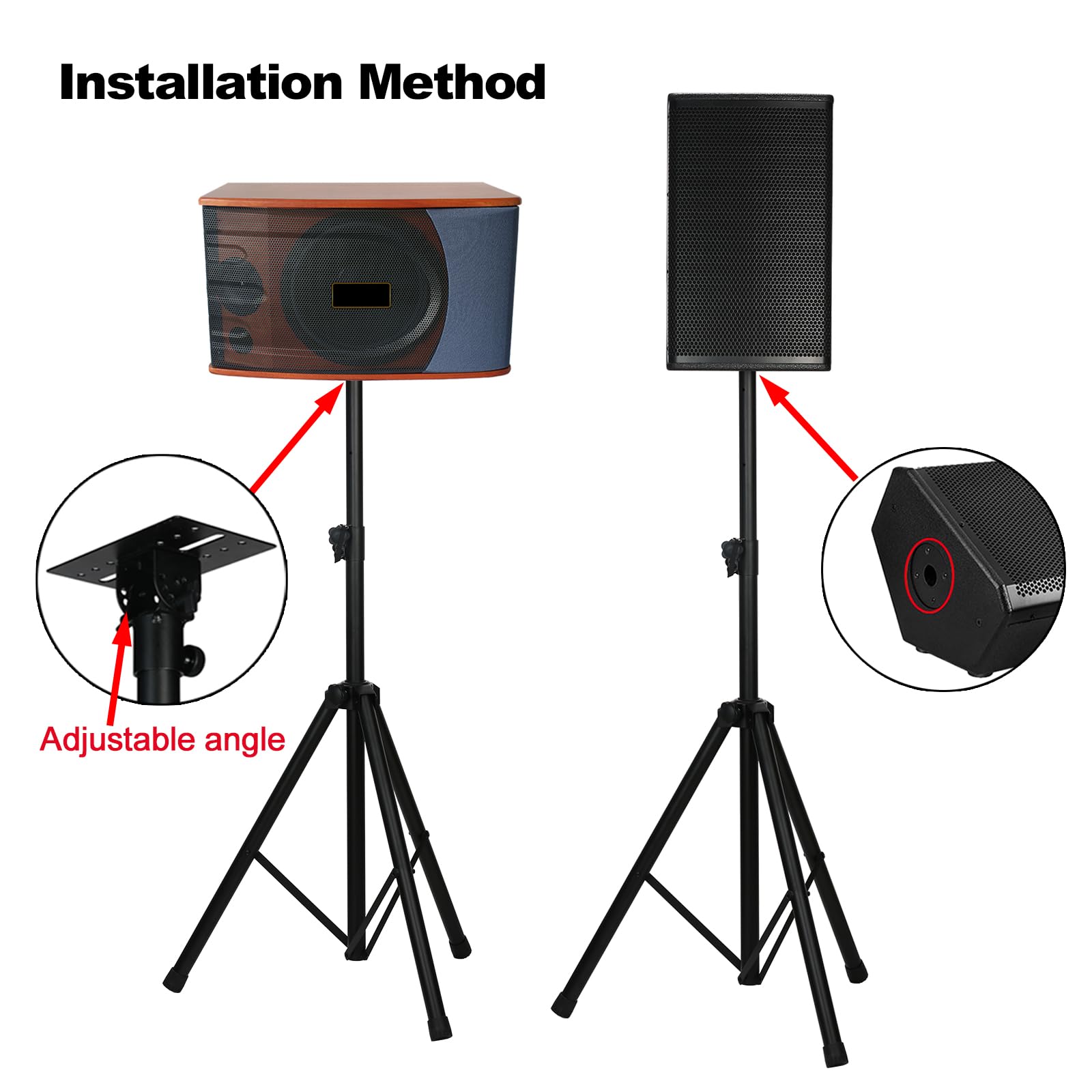 Howonder Heavy Duty Speaker Stand, Pa Speaker Stand,Speaker Tripod Stand, Adjustable Height From 44 To 72 Inches,Hold Up To 150L