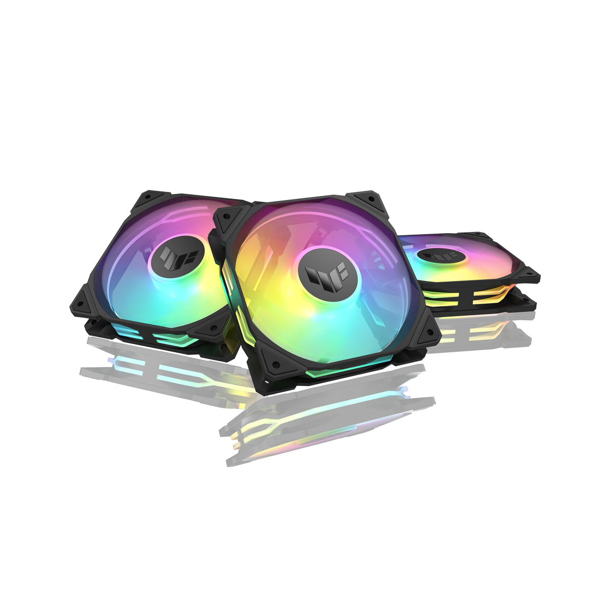 Asus Tuf Gaming Tr120 Argb Reverse Fan   Black   Triple Pack Higher Cooling Performance Extra Thick 28Mm Fan Frame, Exclusive Do