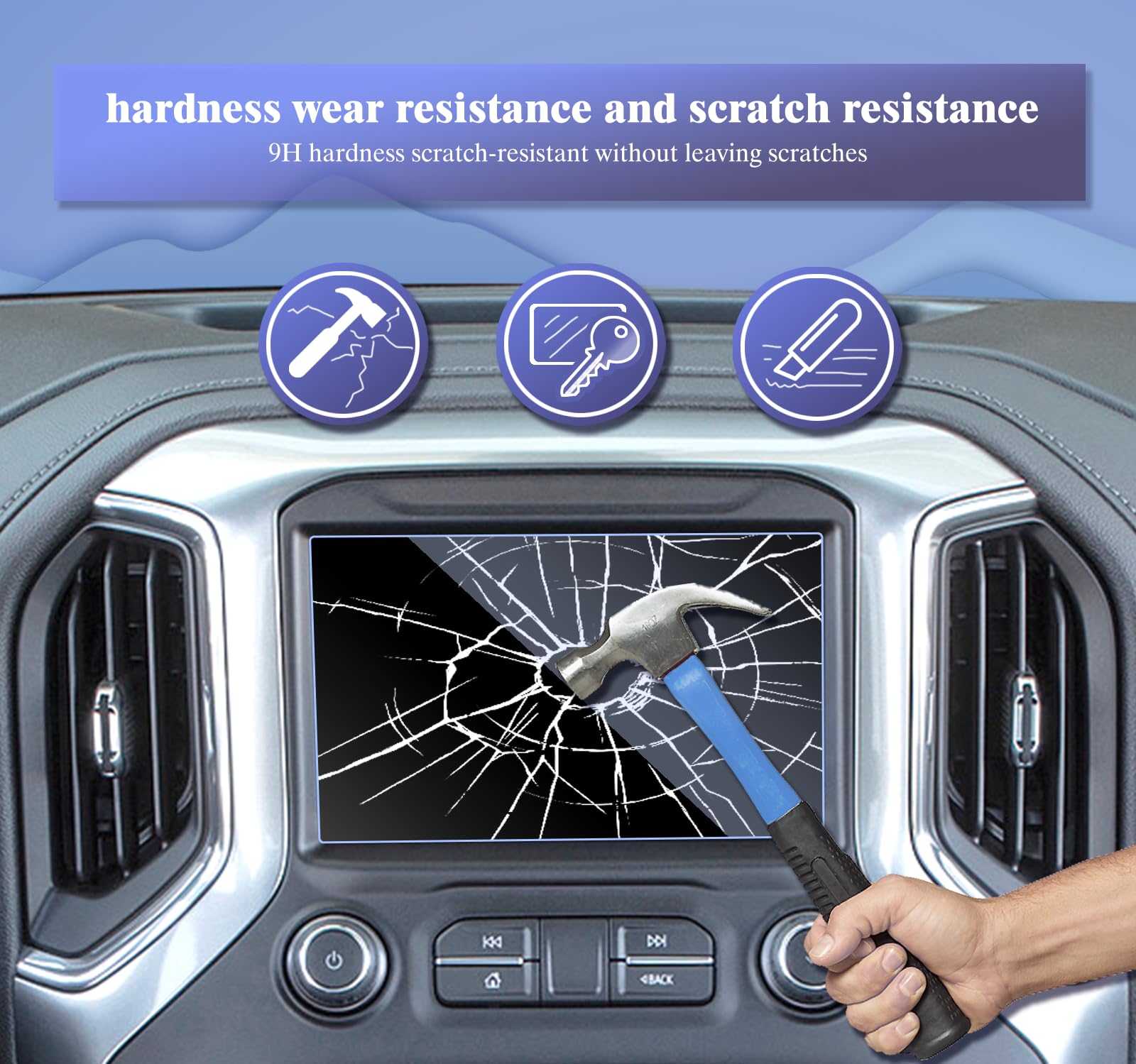 2Pcs 2021 Silverado 1500 Screen Protector For 2018 Chevy Silverado Accessories 2014 2021 Chevy Silverado 1500/2022 1500Limited/