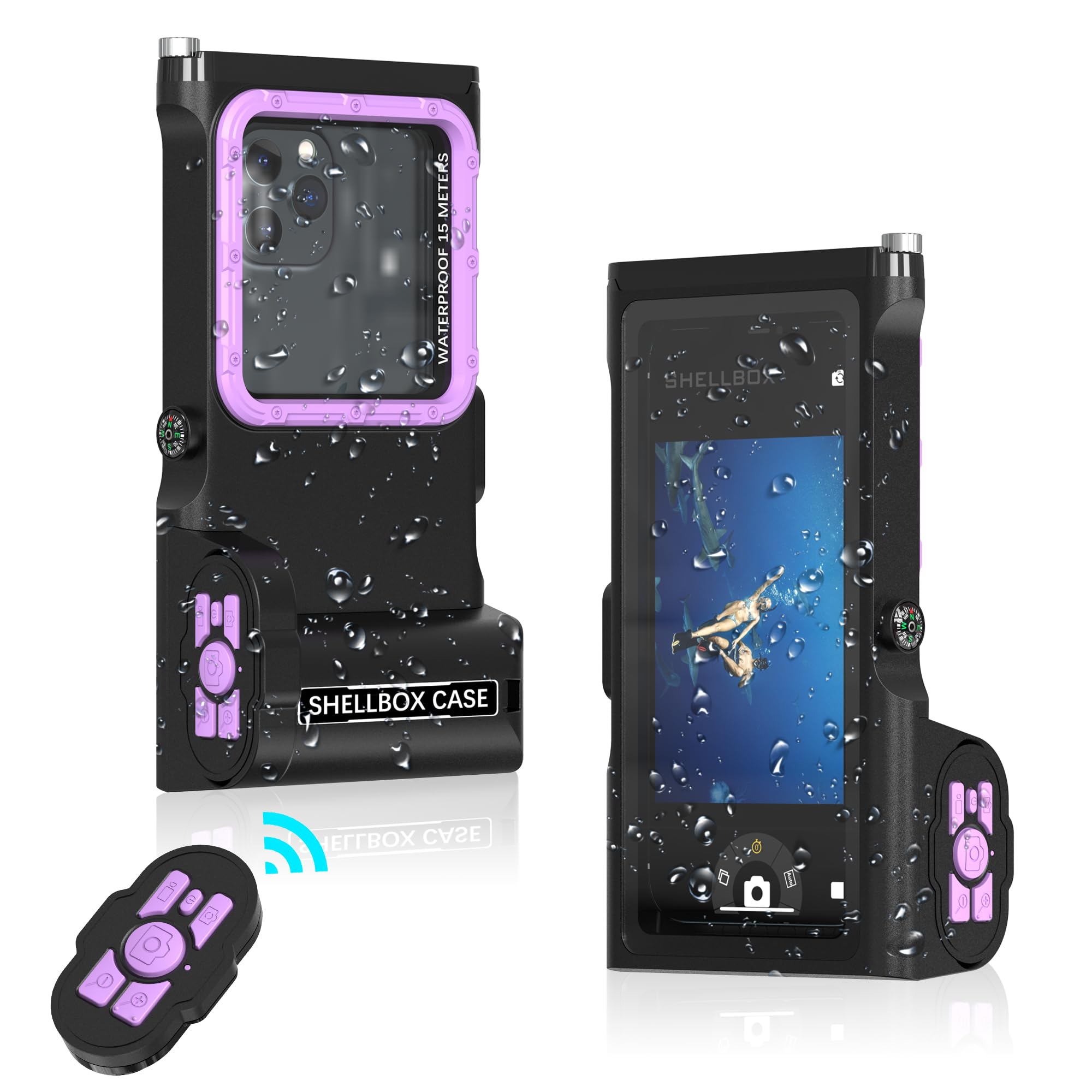 Mruozrui Bluetooth Connection 3Rd Gen Diving Waterproof Case, Professional 15M/50Ft Underwater Photo & Video Case For Snorkeling