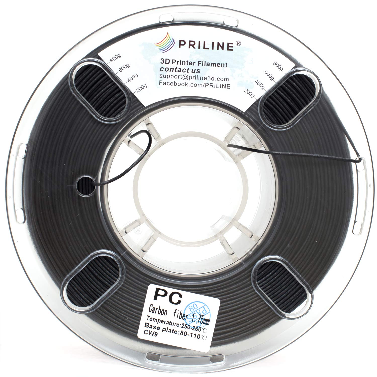Priline Carbon Fiber Filament, Priline Carbon Fiber Polycarbonate 3D Printer Filament 1.75Mm, High Strength Carbon Fiber 3D Prin
