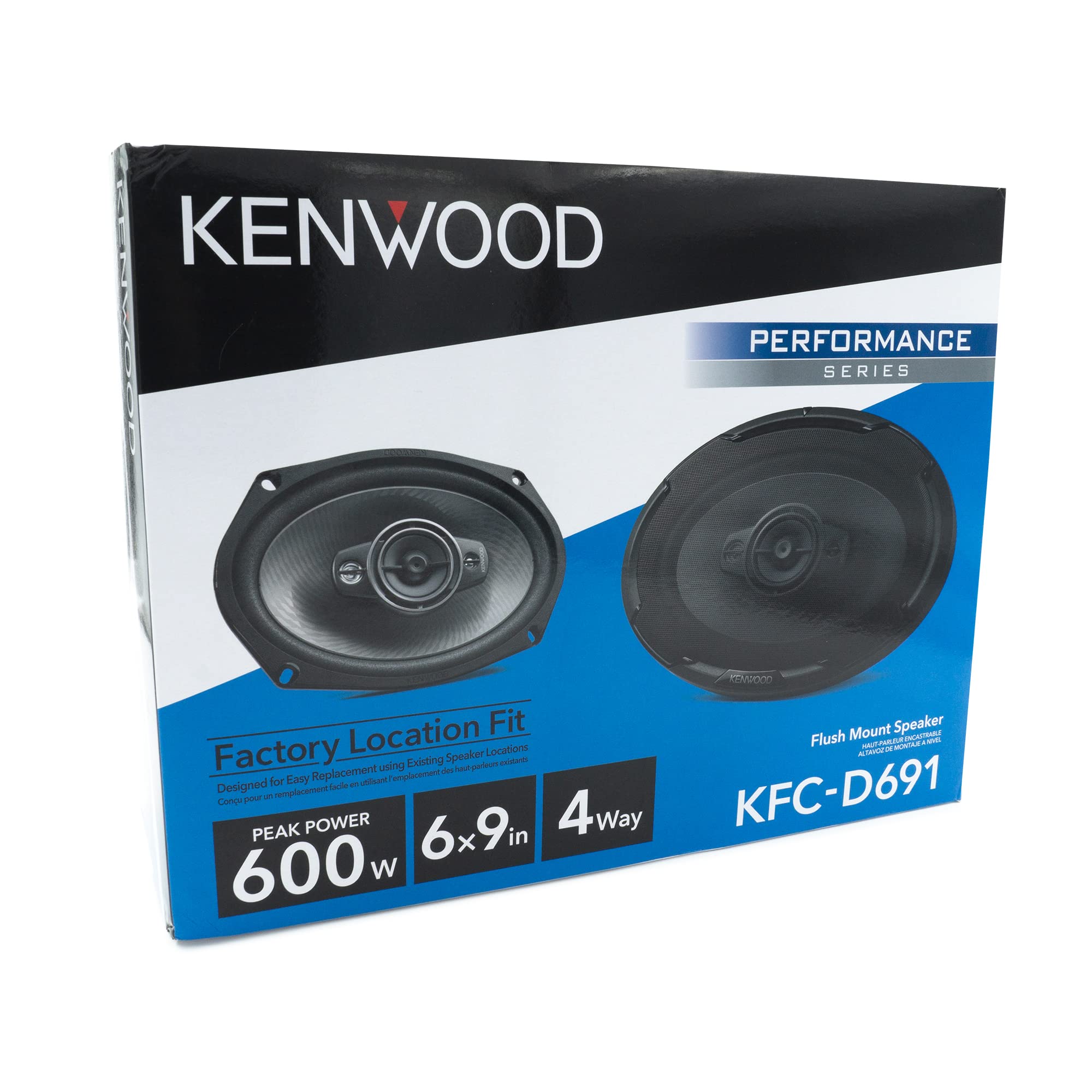 Kenwood Kfc D691 6X9 Inch 4 Way 600 Watt Peak Power Performance Series Car Audio Speakers