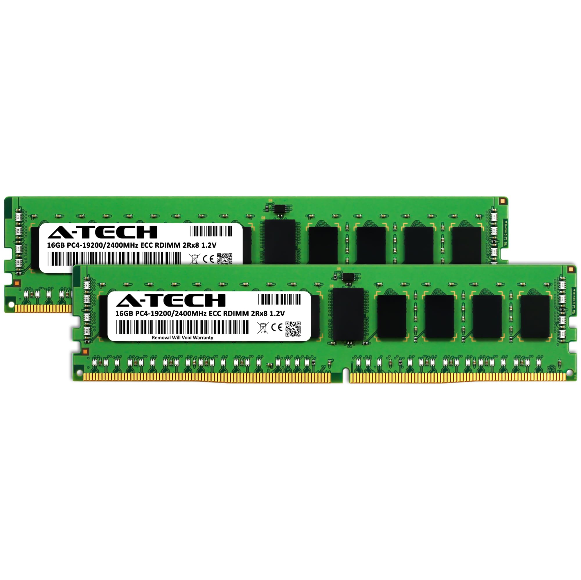 A Tech 32Gb Kit (2X16Gb) Ddr4 2400Mhz Pc4 19200 Ecc Rdimm 2Rx8 1.2V Dual Rank Ecc Registered Dimm 288 Pin Server & Workstation R
