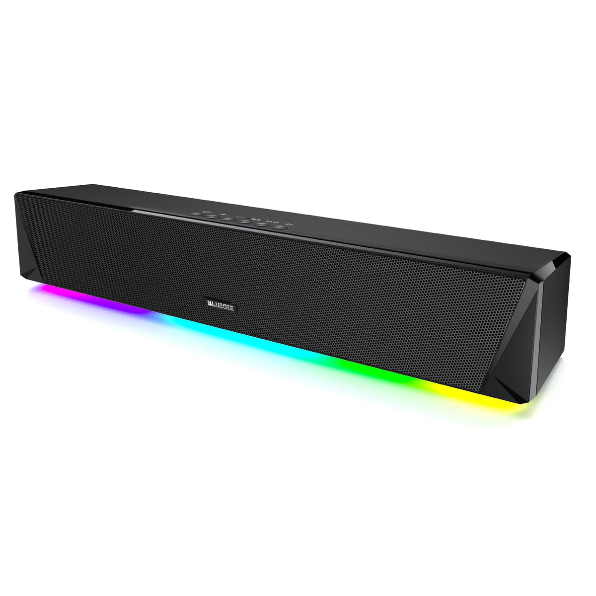 Computer Speakers, 24W Bluetooth Computer Soundbar, 3.5Mm Aux In Computer Speakers For Desktop Monitor, Computer Sound Bar With 
