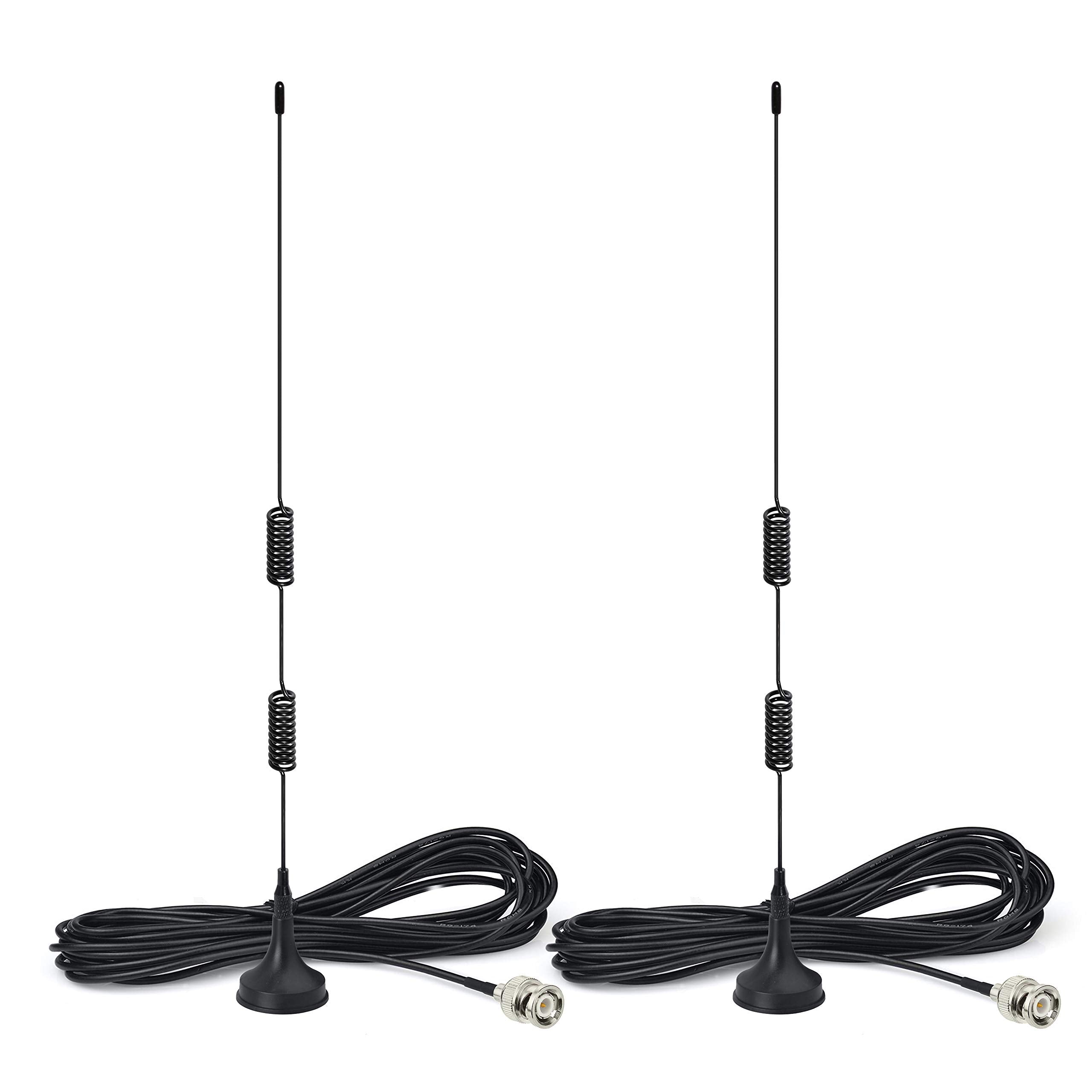 Bingfu 20 1300Mhz Police Scanner Antenna Radio Scanner Magnetic Base Antenna Hf Vhf Uhf Ham Radio Bnc Male Antenna (2 Pack) Comp