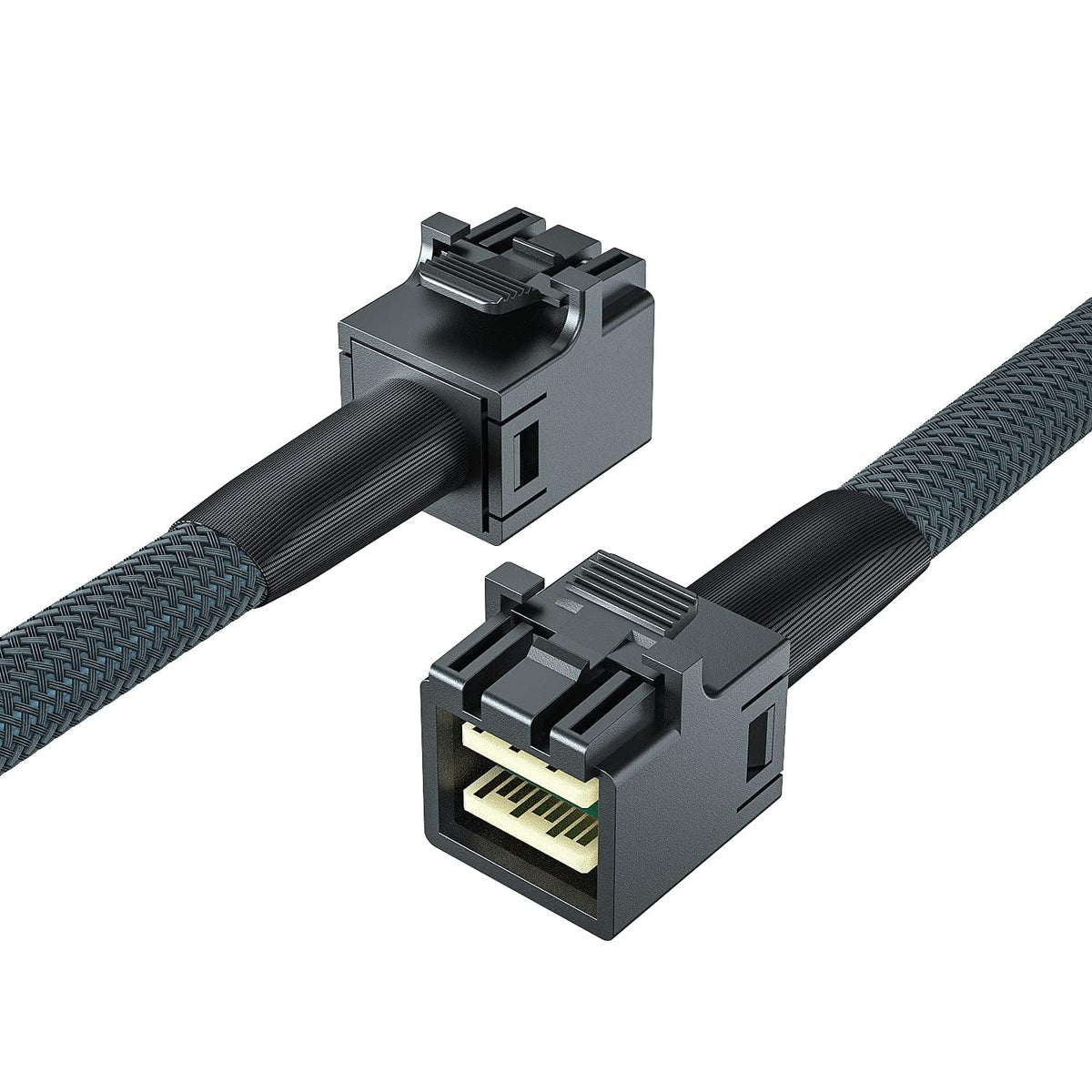 10Gtek# 12G Internal Mini Sas Hd Sff 8643 To Sff 8643 Cable, With Sideband, 100 Ohm, 0.5 M(1.6Ft)