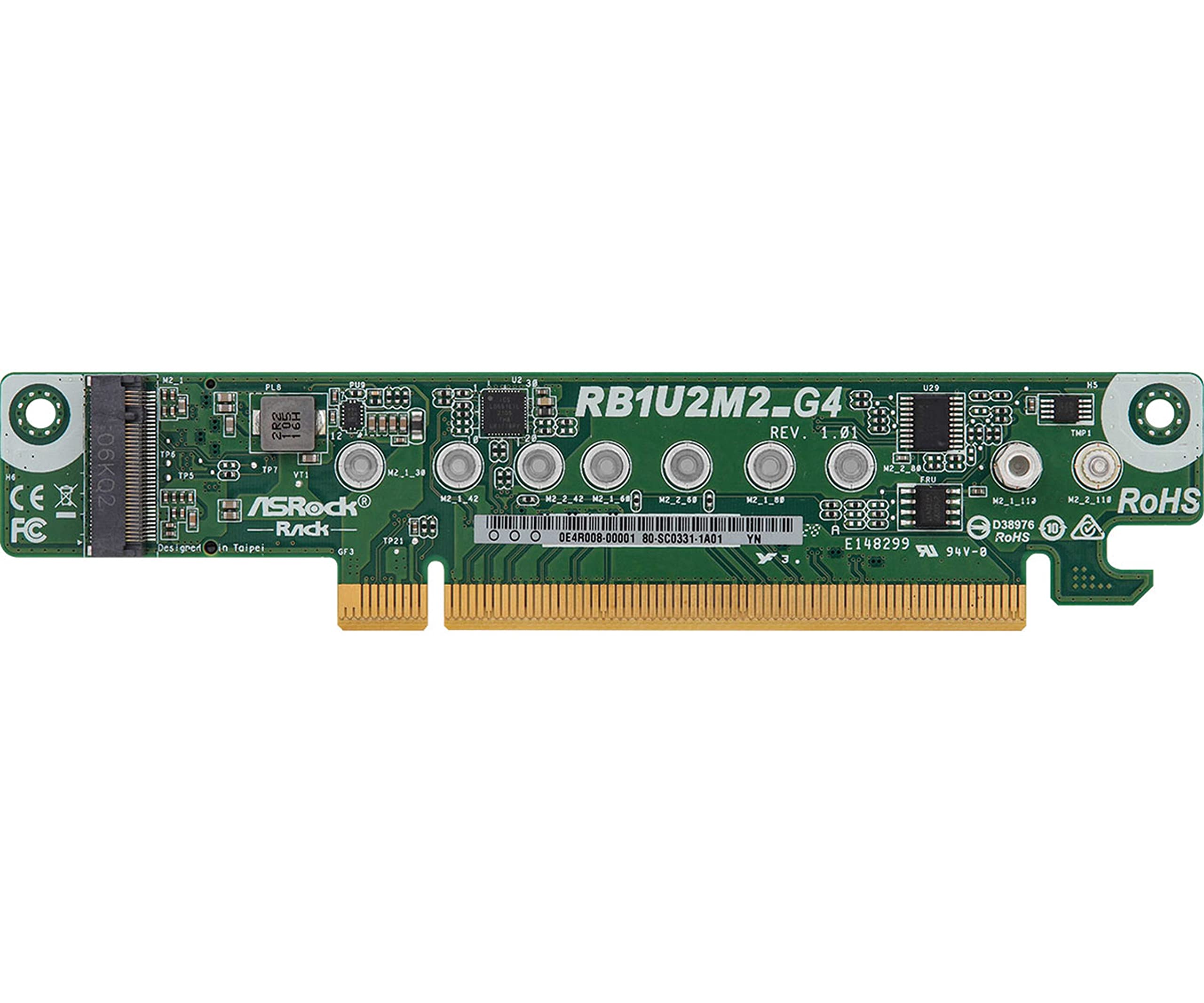 ASRock SV AC RB1U2M2_G4 1U Riser Supports 2 M.2 PCIe4.0x4 Retail