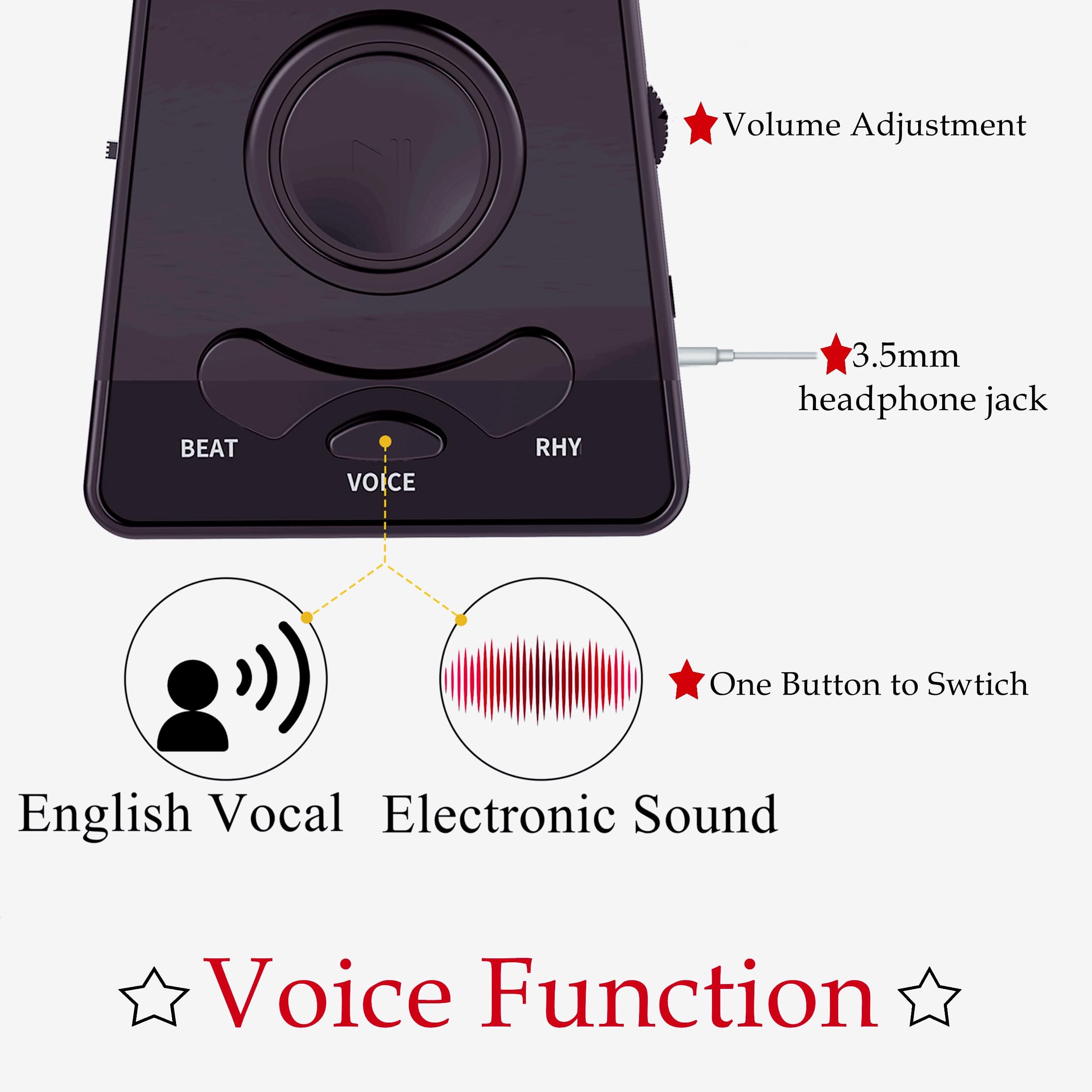 Auphy Digital Metronome For Piano Guitar Drum Violin With Timer Vocal Headphone Jack (Black)