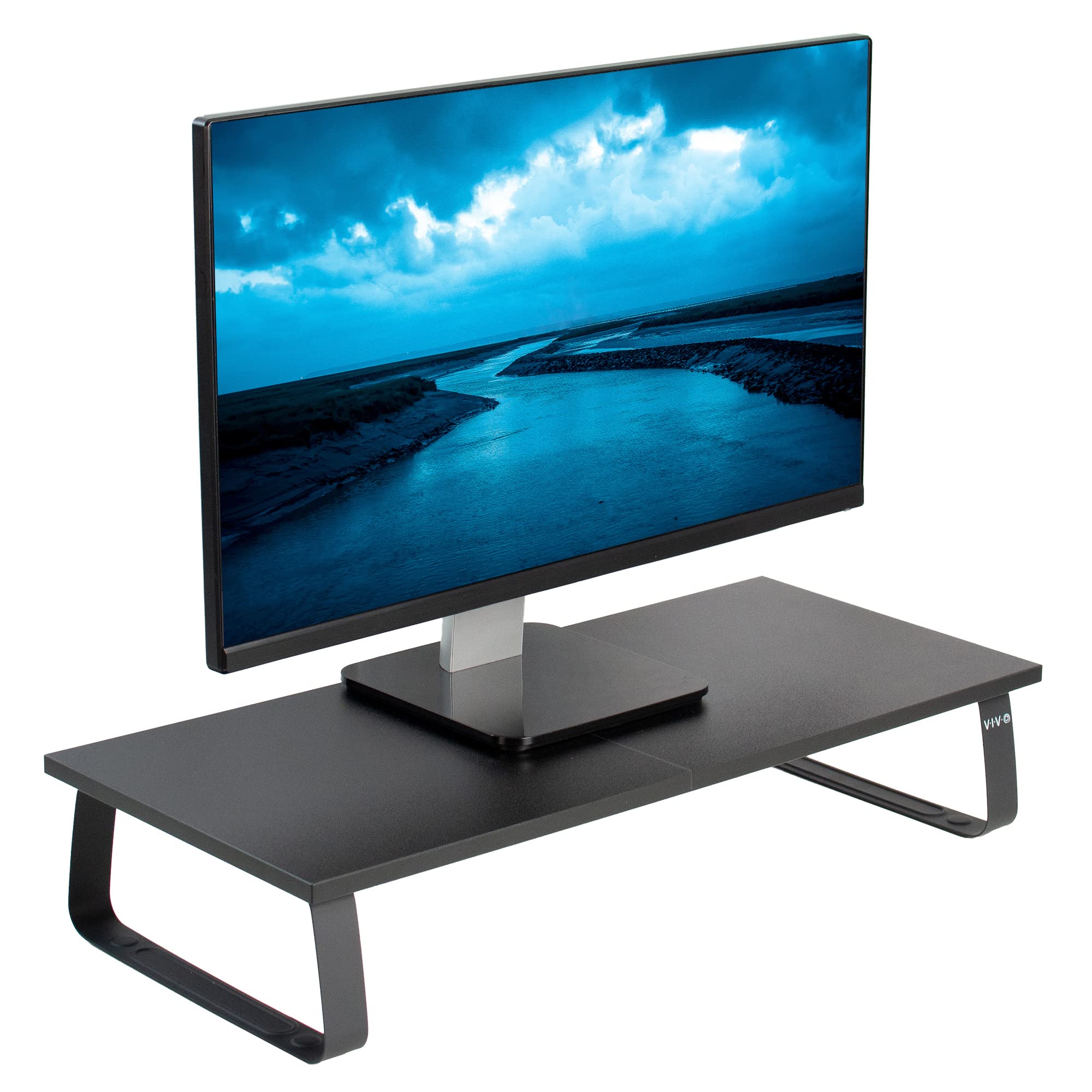 VIVO Monitor and Laptop Stand, 24 inch Desktop Riser, Black, STAND V000D
