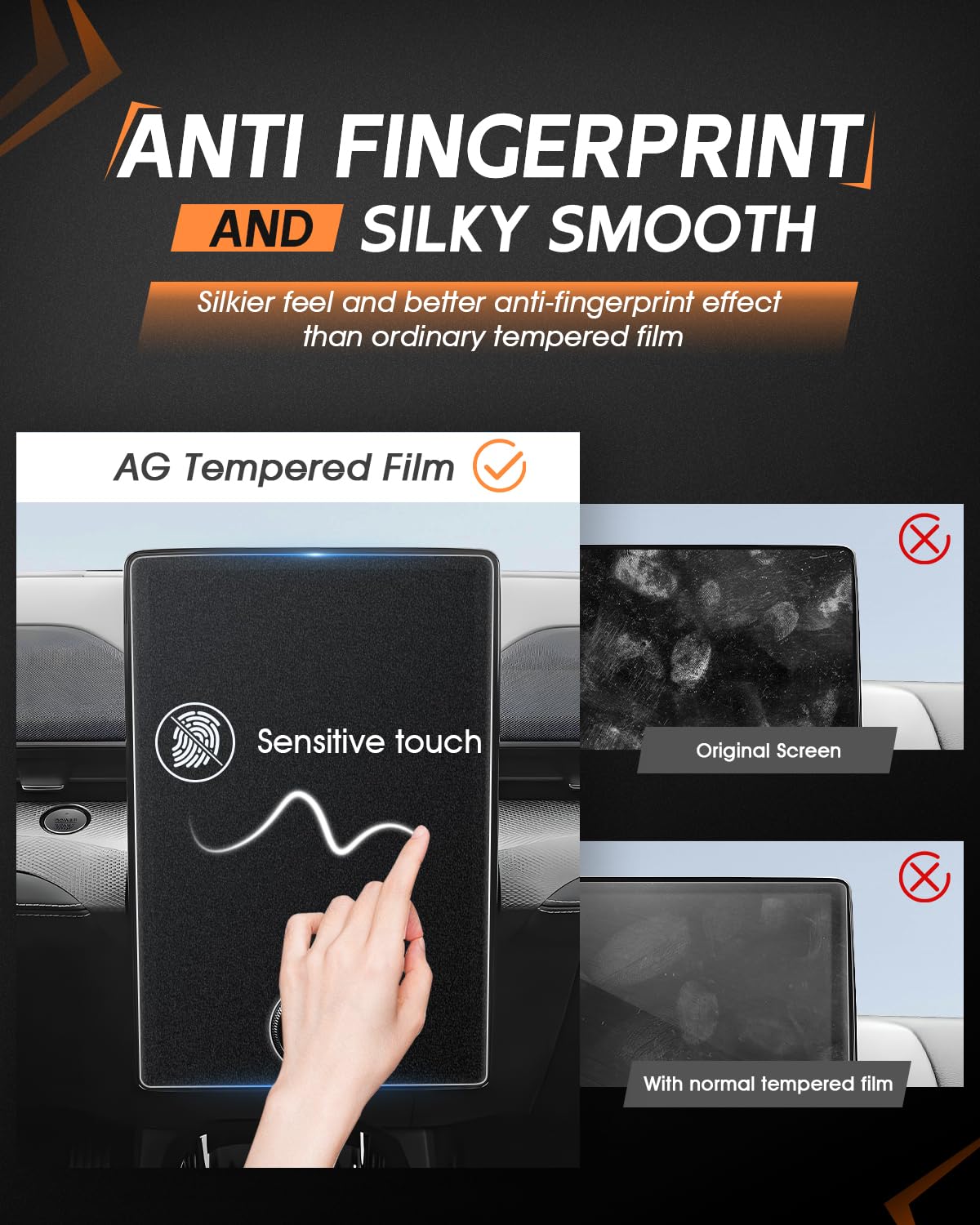 Matte Anti Glare Screen Protector For Ford Mustang Mach E Accessories 2023 2024 2025 Mach E/Expedition/F 150 Lightning Accessories Display Cover 15.5' Matte Anti Glare Tempered Glass