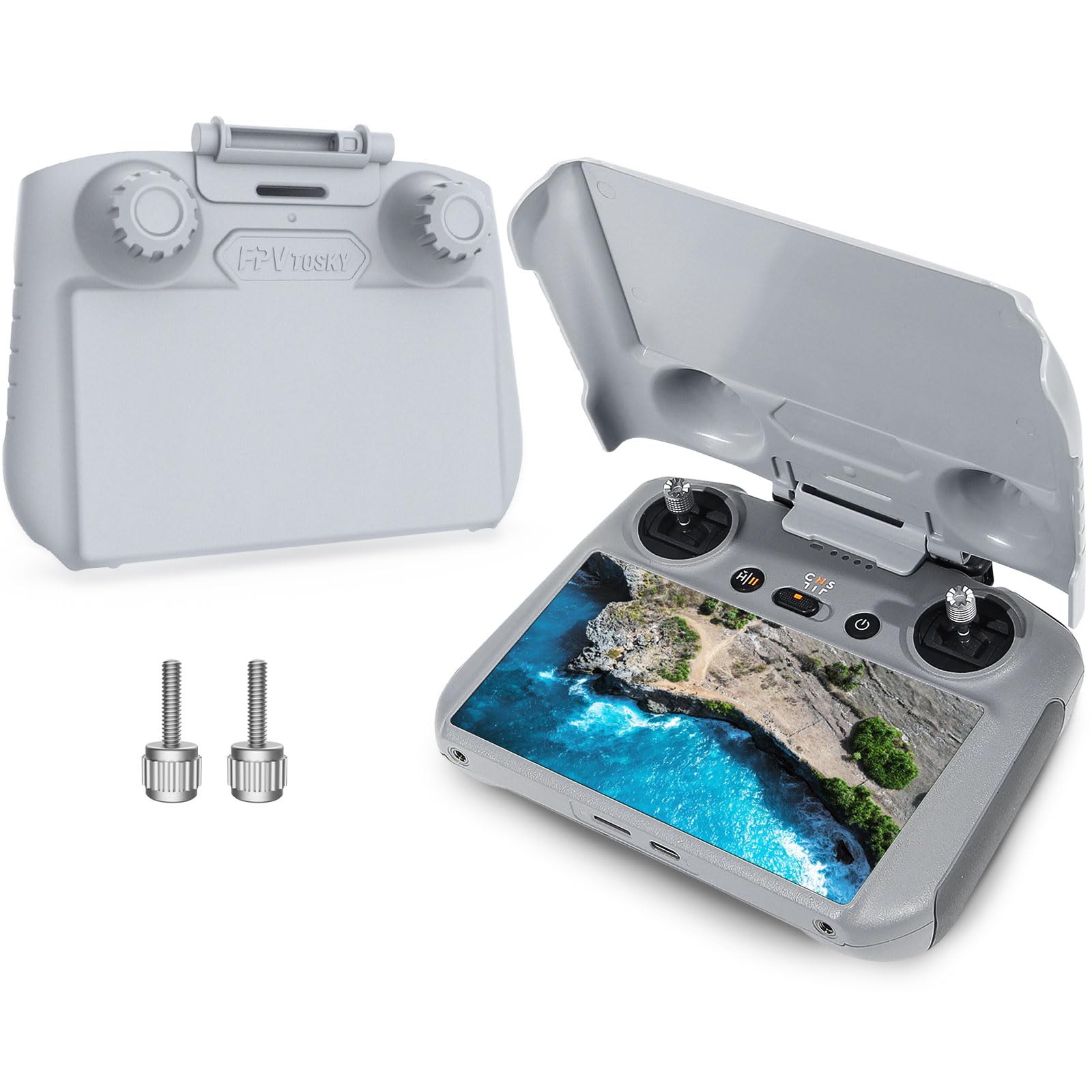 Fpvtosky 2 In 1 Mini 4 Pro Rc 2 Sun Hood & Rc2 Protective Cover, Sun Shade Screen Protector For Dji Air 3/ Mini 4 Pro Rc2 Remote