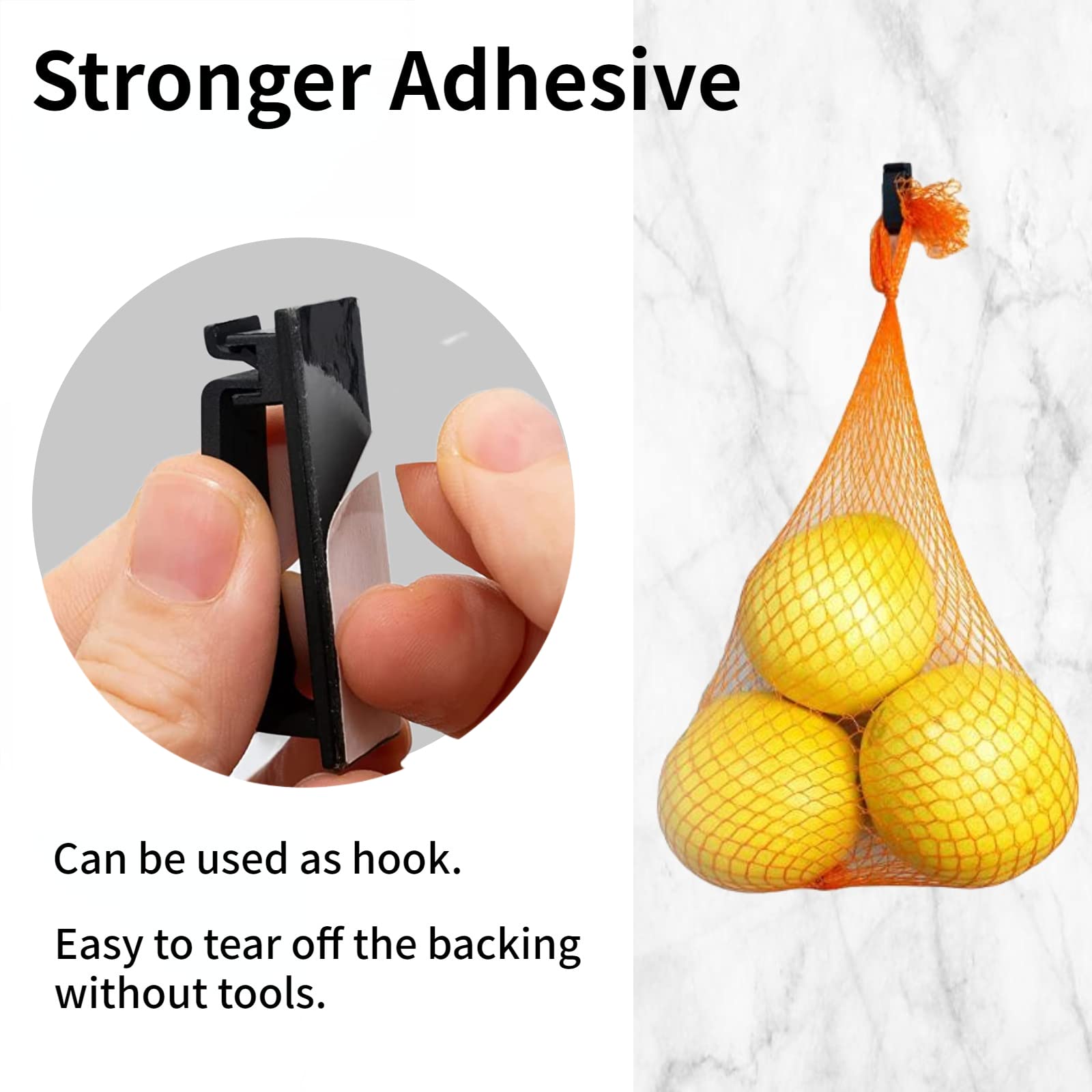 Helboar Self Adhesive Cable Clips A50 Rubber Black 50-Pack