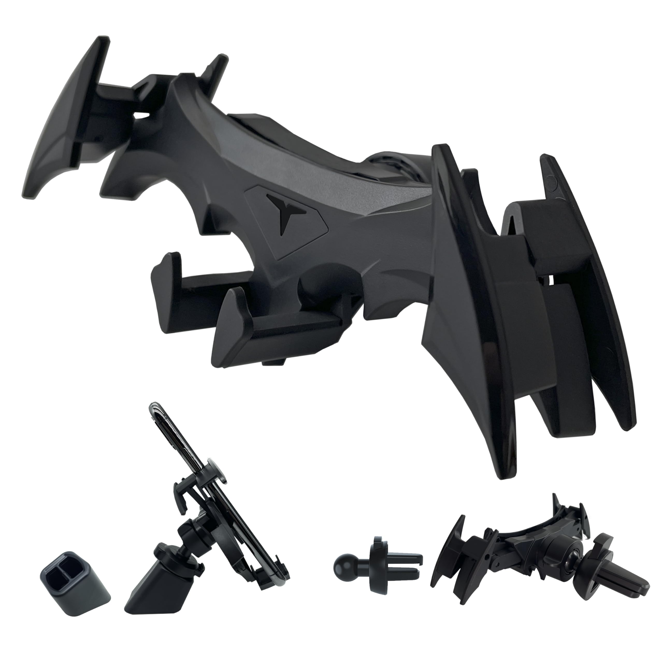 RANGUOWEN Bat Style 2-in-1 Car and Desk Phone Holder,Table Phone Holder Unique Cell Phone Mount for Desk Accessories for Men Gif