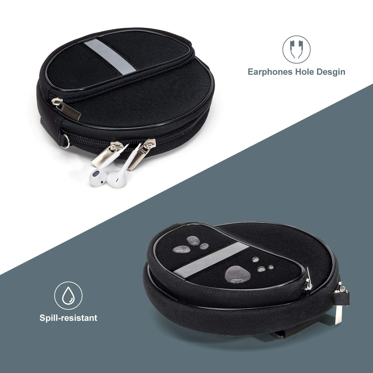 Portable Cd Player Holder With Cd Case, Water Resistant Fanny Pack With Wrist Strap For Women & Men (6.5Inch).