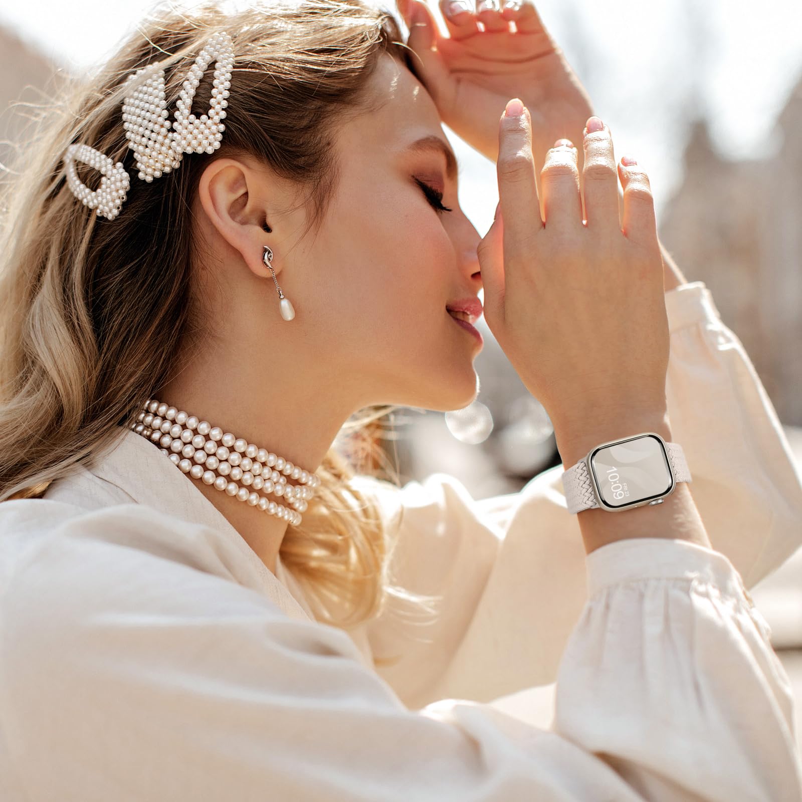 8 Pack Braided Stretchy Solo Loop Compatible With Apple Watch Bands For Women 40Mm 38Mm 41Mm 44Mm 46Mm 45Mm 42Mm 49Mm Men, Adjus