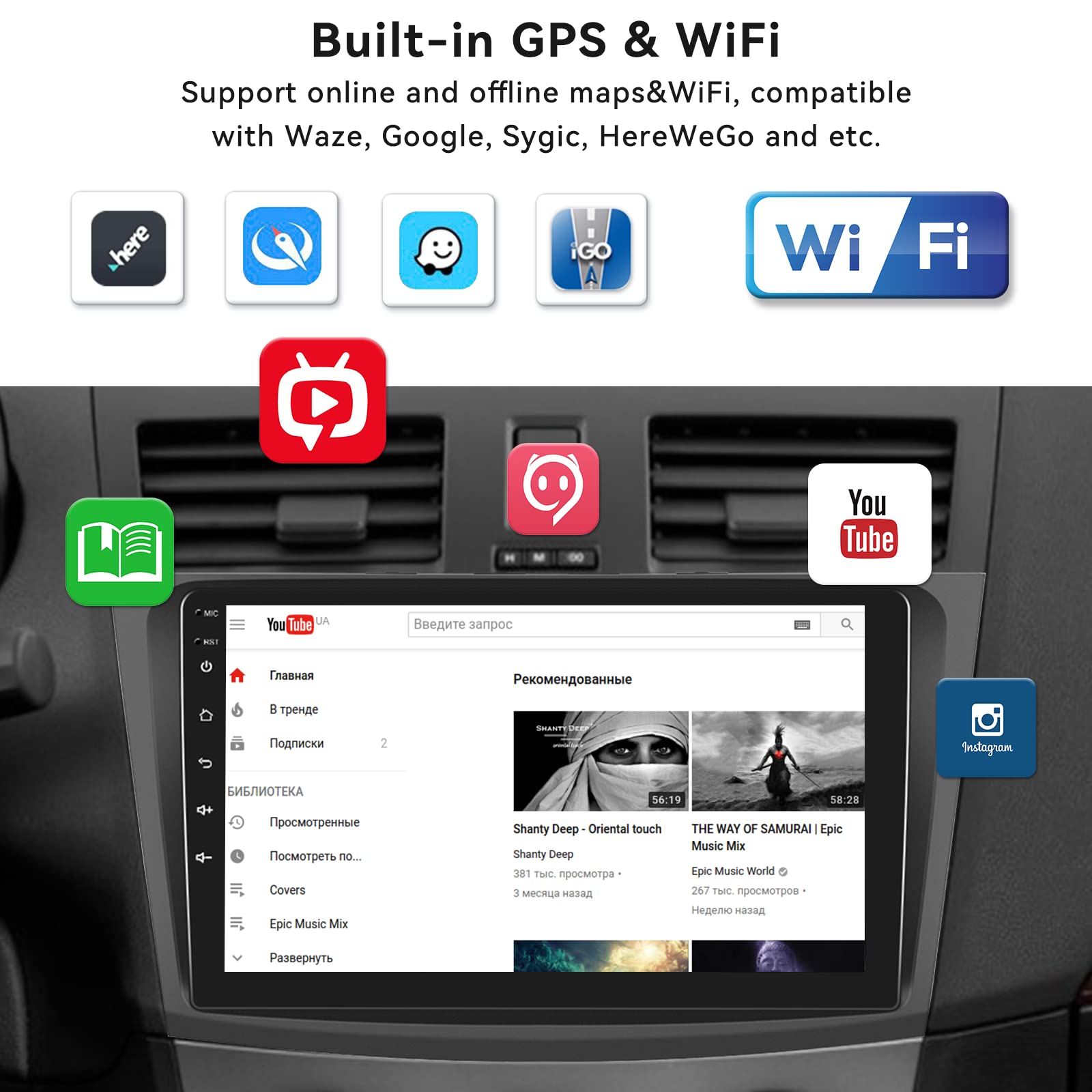 [2+64G] Android 13 Car Stereo For Mazda 3 2009 2013 With Wireless Carplay&Android Auto,9 Inch Car Radio Touch Screen Car Audio With Gps Wifi Bluetooth Fm/Rds Radio Backup Camera Swc Dual Usb/Aux In