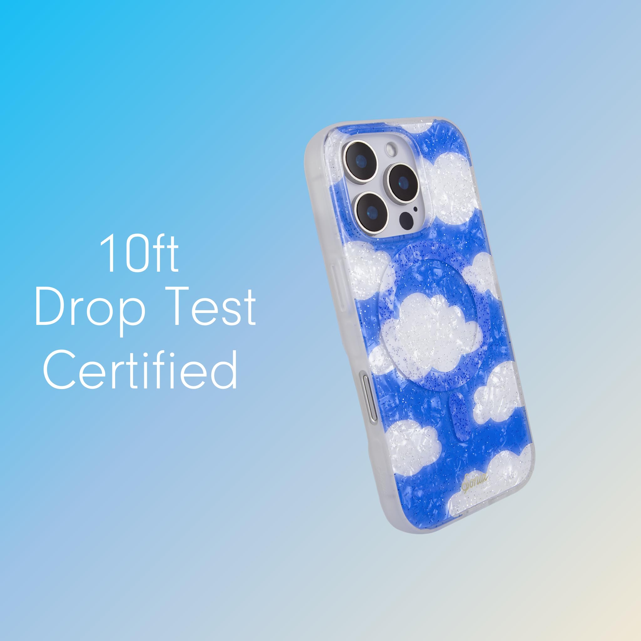 Sonix Case For Iphone 16 Pro | Compatible With Magsafe | 10Ft Drop Tested | Glitter Coulds | Day Dream