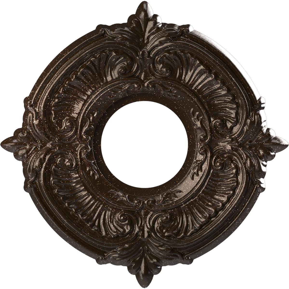 Ekena Millwork CMP10ATAMB Attica Thermoformed PVC Ceiling Medallion (Fits Canopies up to 4 1/8), 10OD x 3 1/2ID x 3/4P, Textured