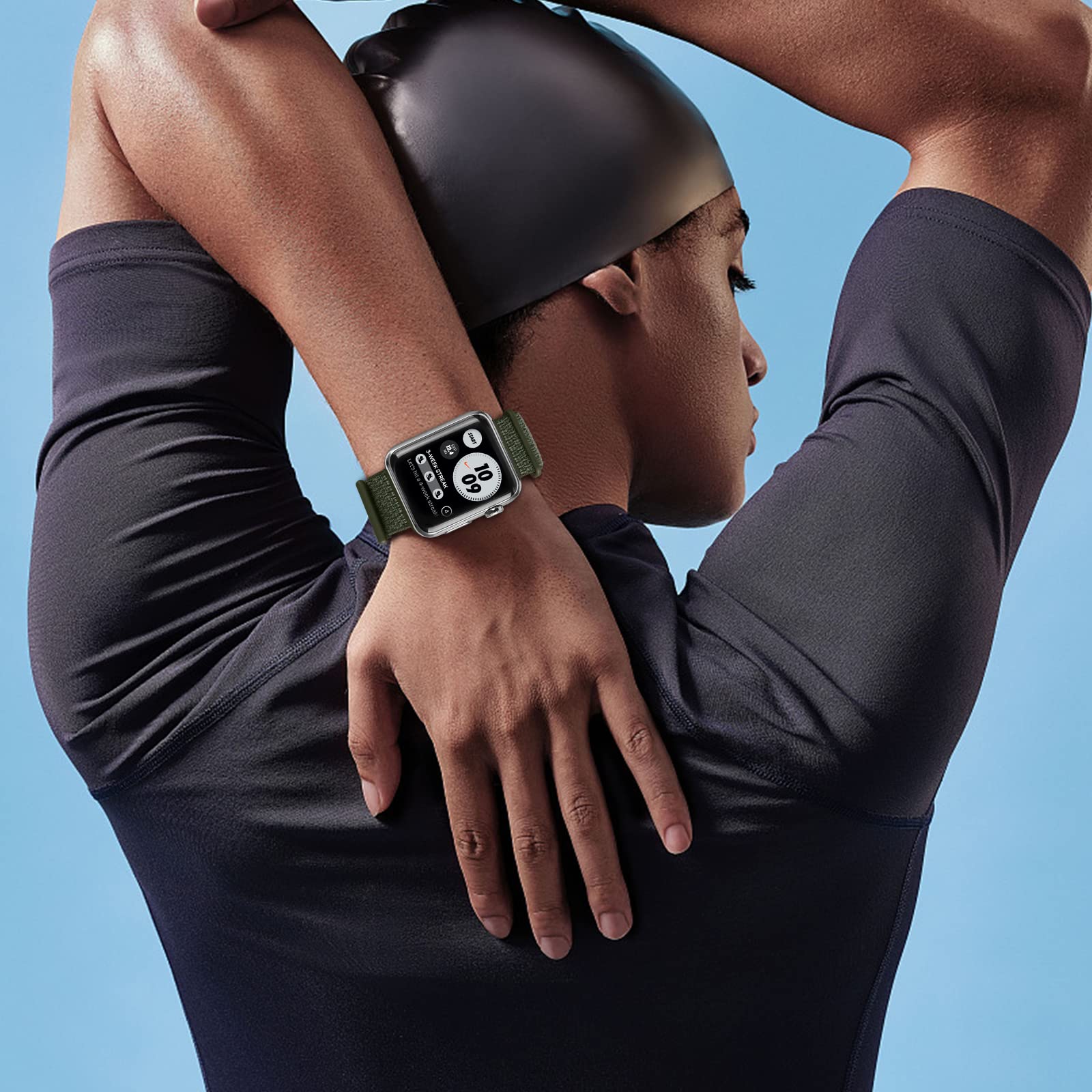 Sport Loop Nylon Band Compatible With Apple Watch Band 38Mm/40Mm/41Mm/42Mm For Series 10 Ultra 2 Iwatch Series 10 1 Strap, Fit F