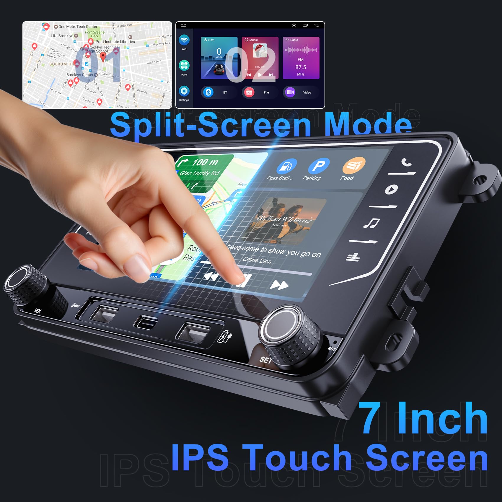 4G+64G 7 Inch Touch Screen Car Radio Stereo For Vw Jetta Passat Golf Tiguan Android 13 Wireless Carplay Android Auto Bluetooth W