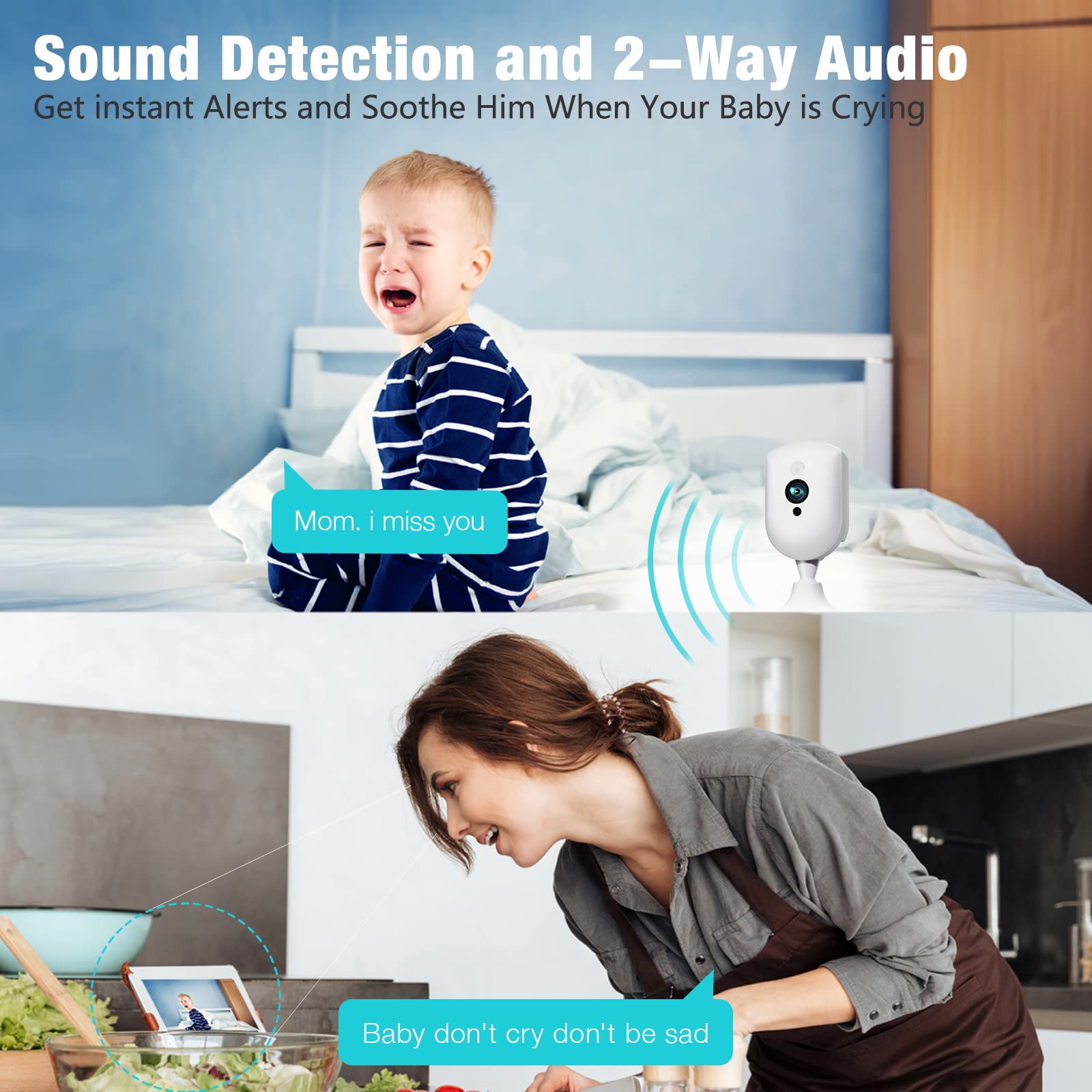 Vimtag Indoor 2.5K/4Mp Hd Wifi Camera For Home Security/Pet/Dog/Cat/Baby With Phone App, Ai Human/Sound/Motion Detection, Night