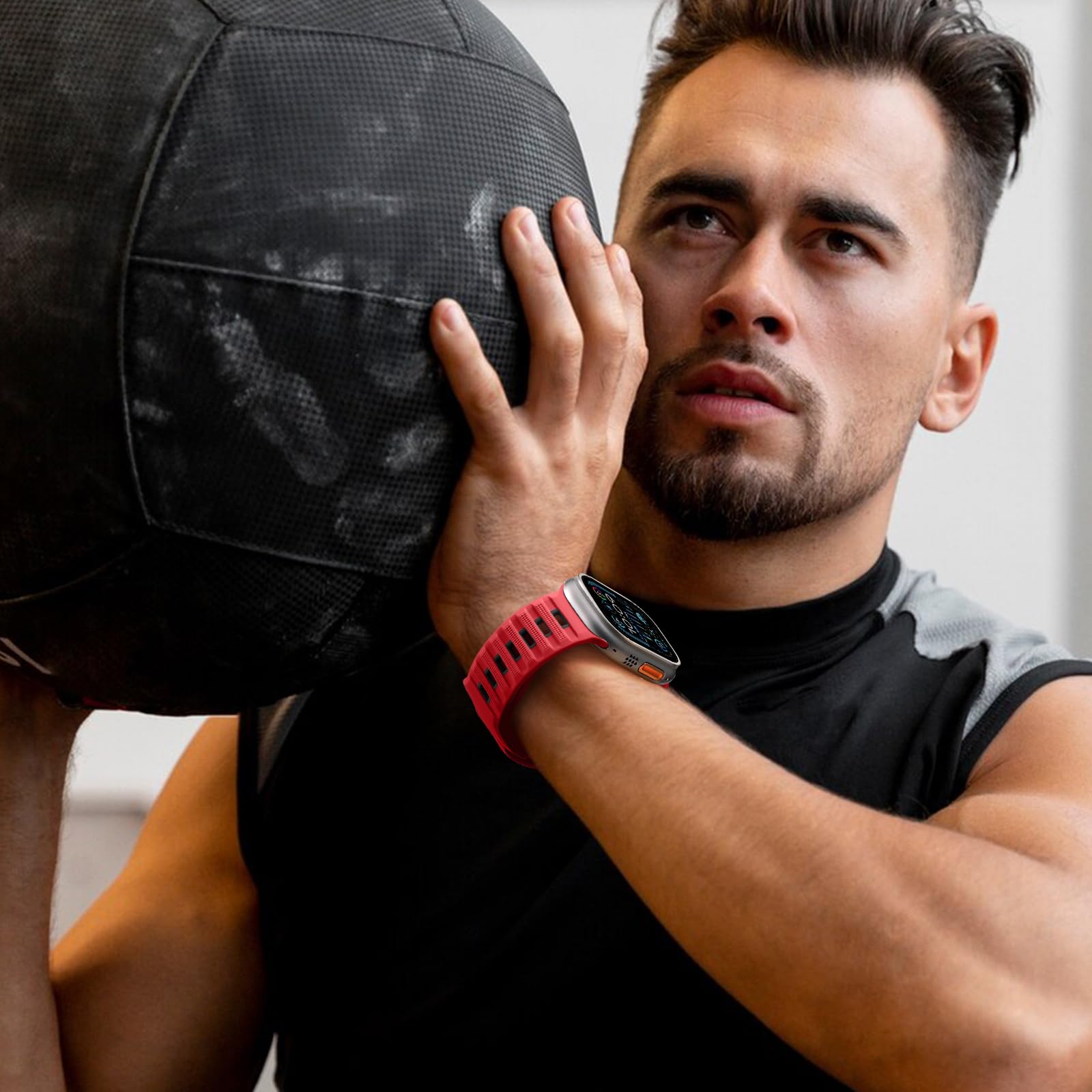 Sport Bands Compatible With Apple Watch Ultra 2/Ultra Band, Apple Watch Bands For Men 46Mm 49Mm 45Mm 44Mm 42Mm, Silicone Loop Wi