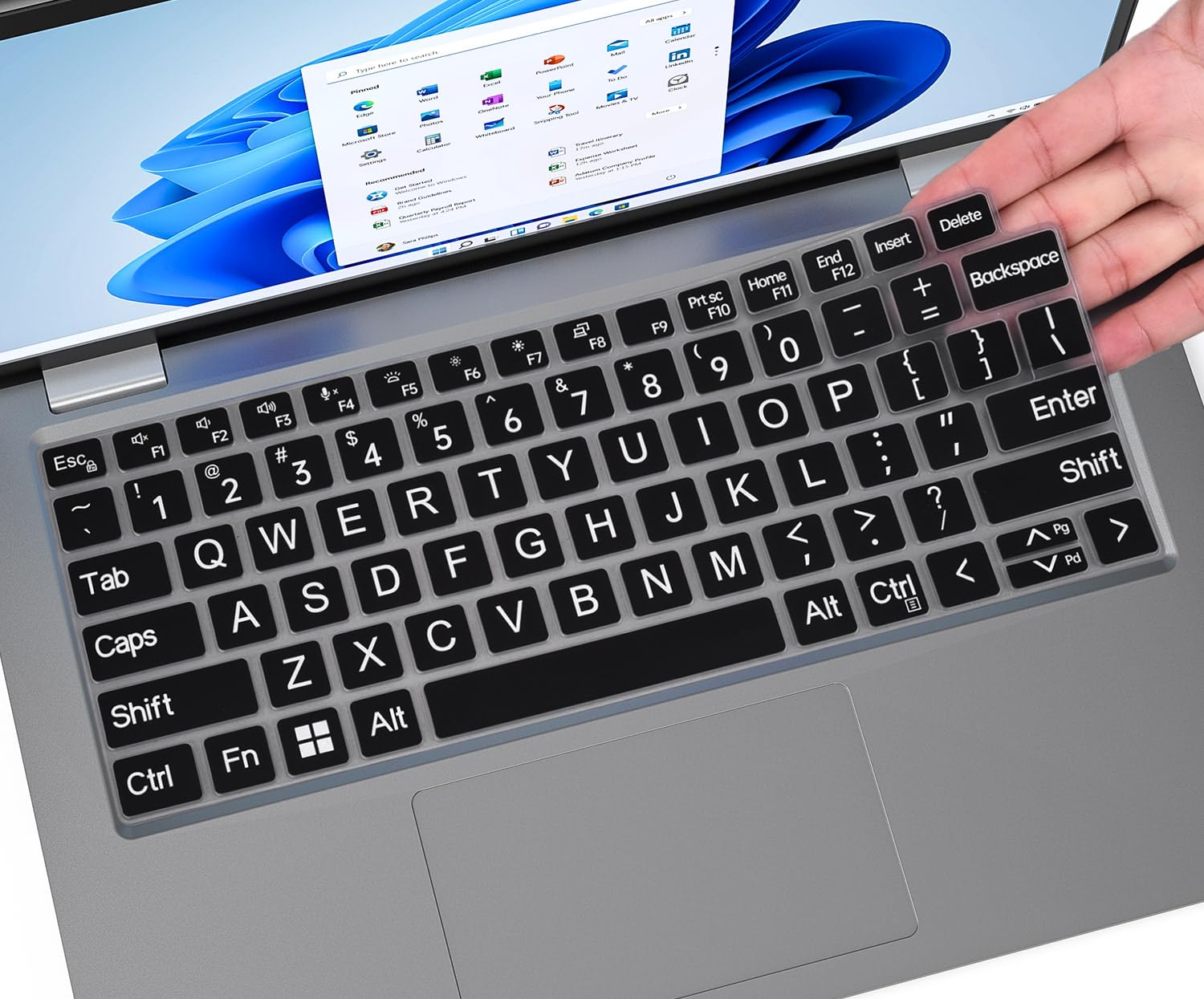 Large Print Keyboard Cover For Dell Latitude 14 3440 5450 5440 5420 5430 5431, Latitude 7410 7420 7430 7440 7450 14'', Latitude