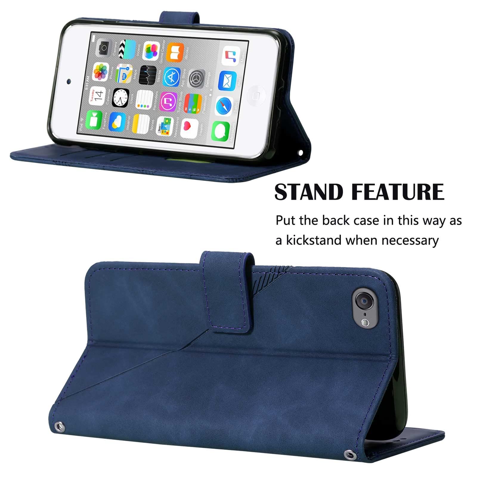 Lemaxelers Wallet Case For Ipod Touch 5, Ipod Touch 7 Case With Magnetic Pu Leather Flip Case With Card Holders Kickstand Case S