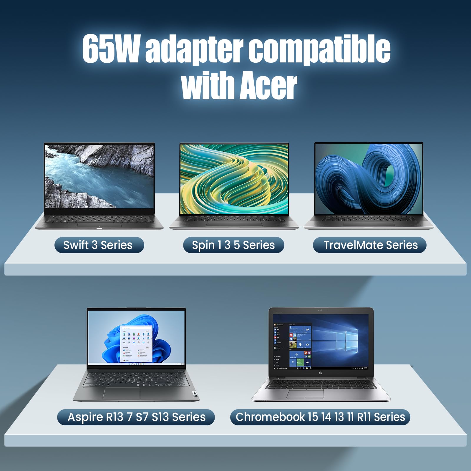 Vuohoeg 19V Laptops Charger Compatible With Acer Aspire 5 A515-56- 36Ut Slim A515-54 Spin 1 3 5 Swift 3 Sa-271 Chromebook C720 C