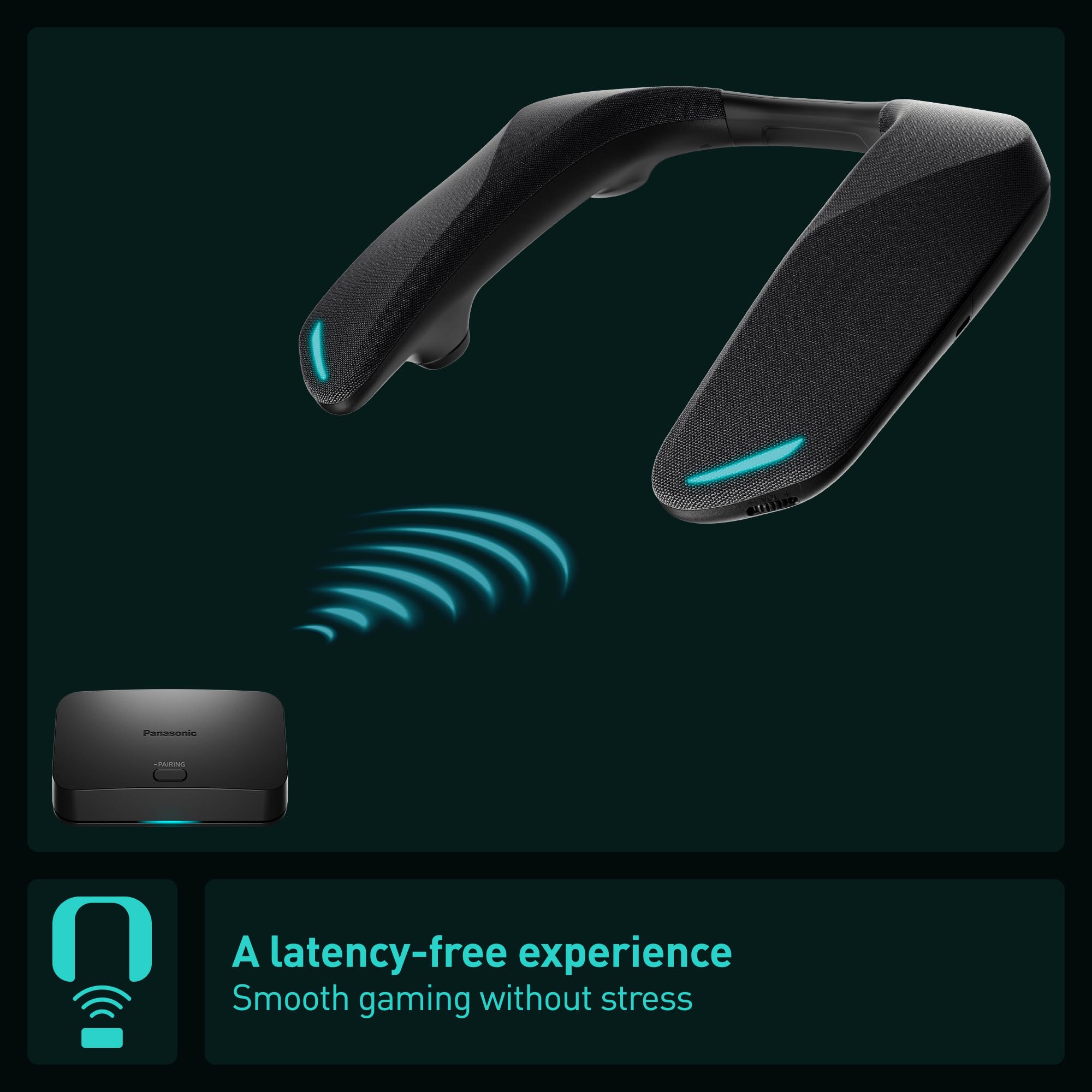 Panasonic Soundslayer Wireless Wearable Speaker System For Gaming, Movies And Music, Lightweight Neck Speaker With Built In Micr