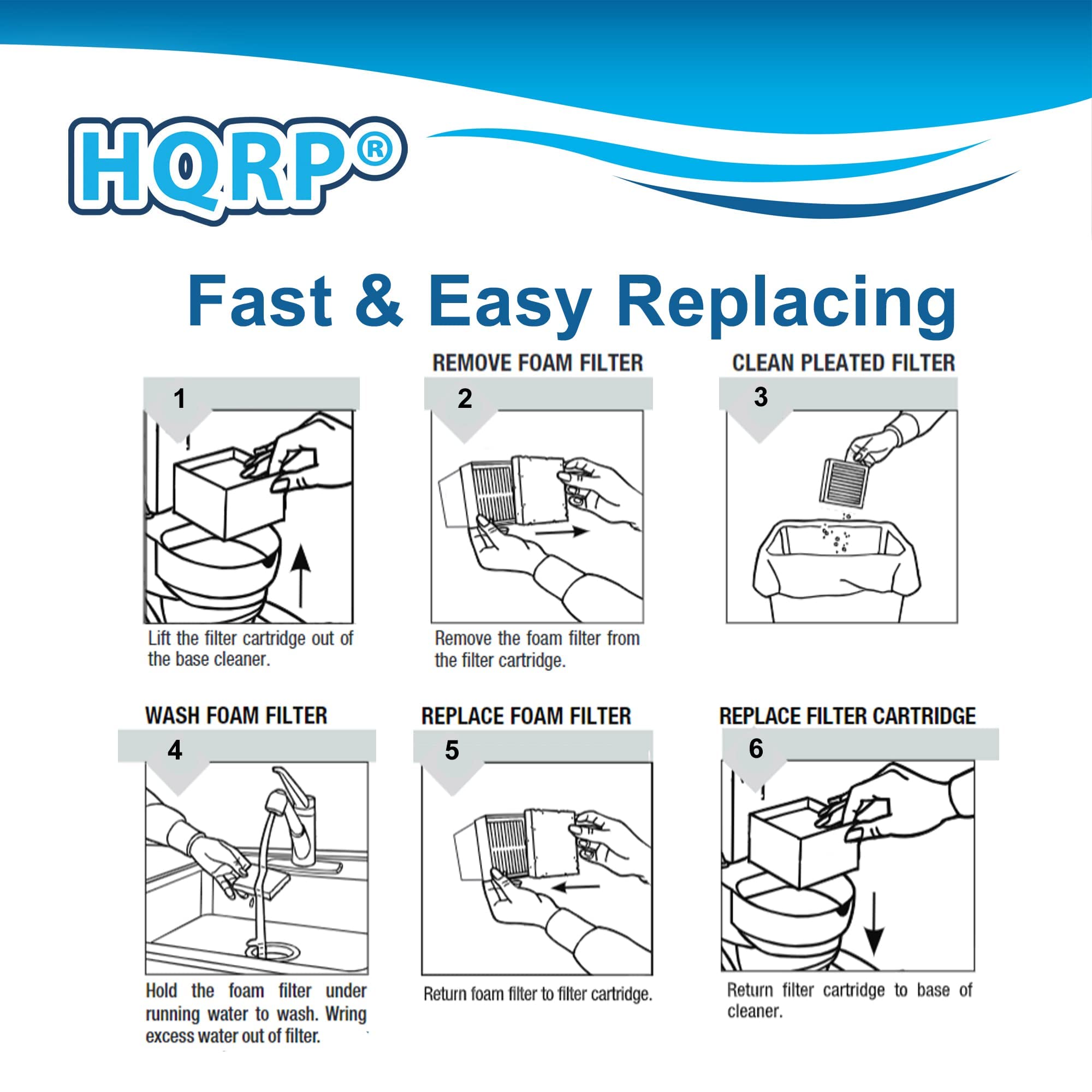 Hqrp Filter Compatible With Dirt Devil F43, 2Py1105000, 1Py1106000 Easylite & Cyclonic Replacement Upright Vacuum