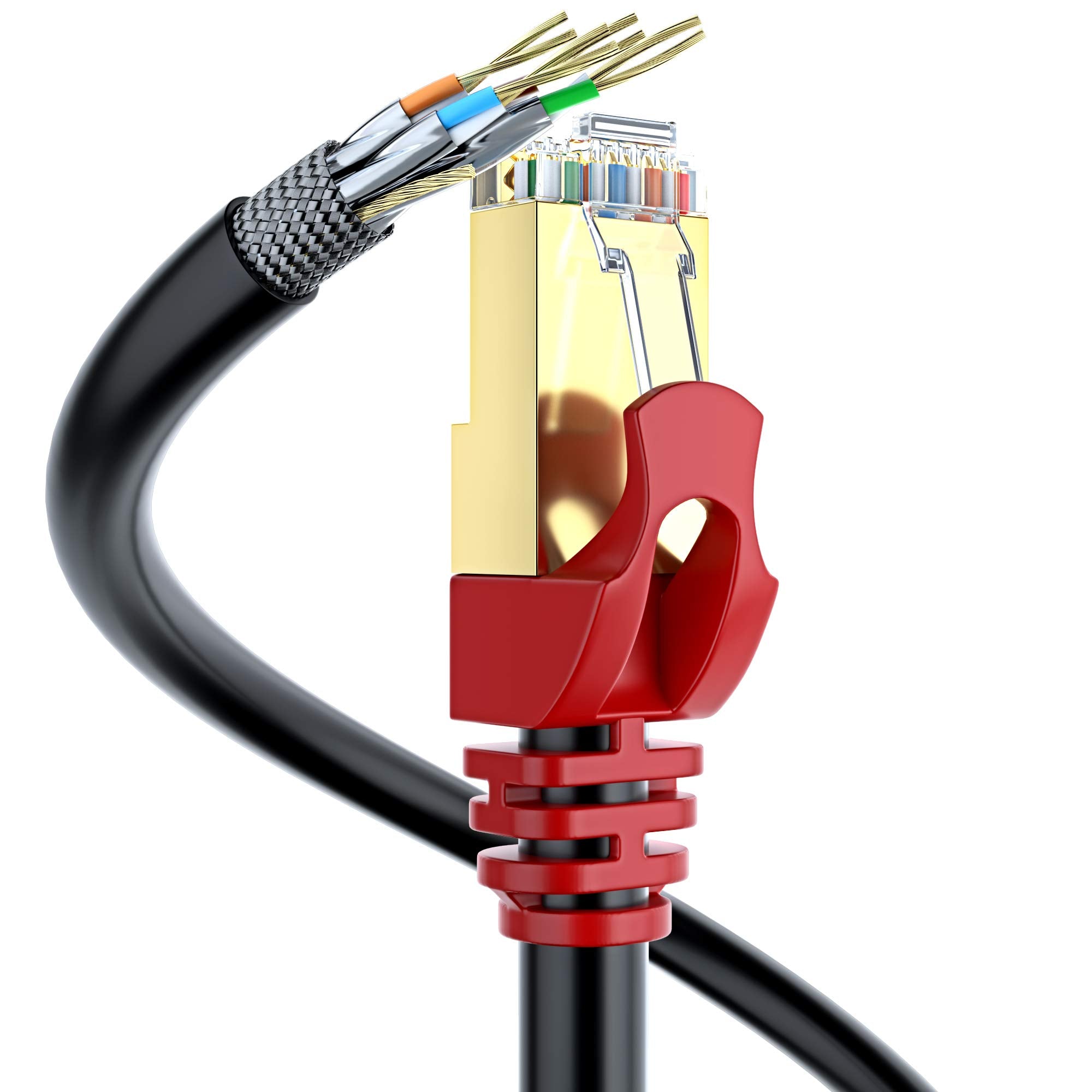 Cat 7 Ethernet Cable 150 Ft   High Speed Internet & Network Lan Patch Cable, Rj45 Connectors   150Ft / Red   Perfect For Gaming, Streaming, And More