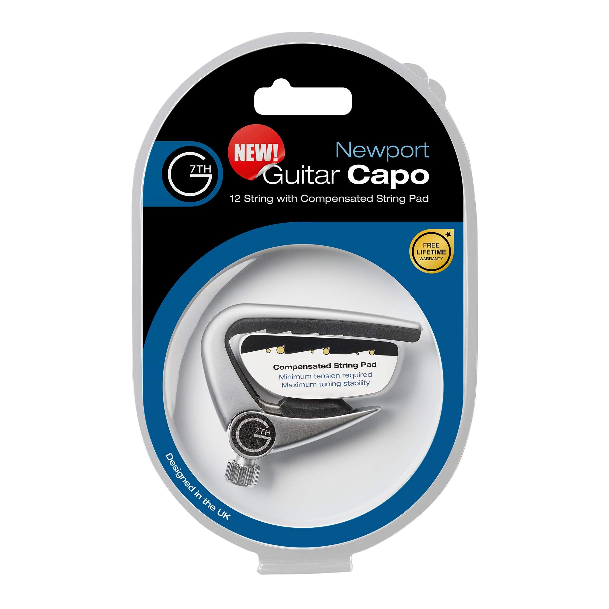 G7Th Newport Guitar Capo (C32013),Silver, 12 String