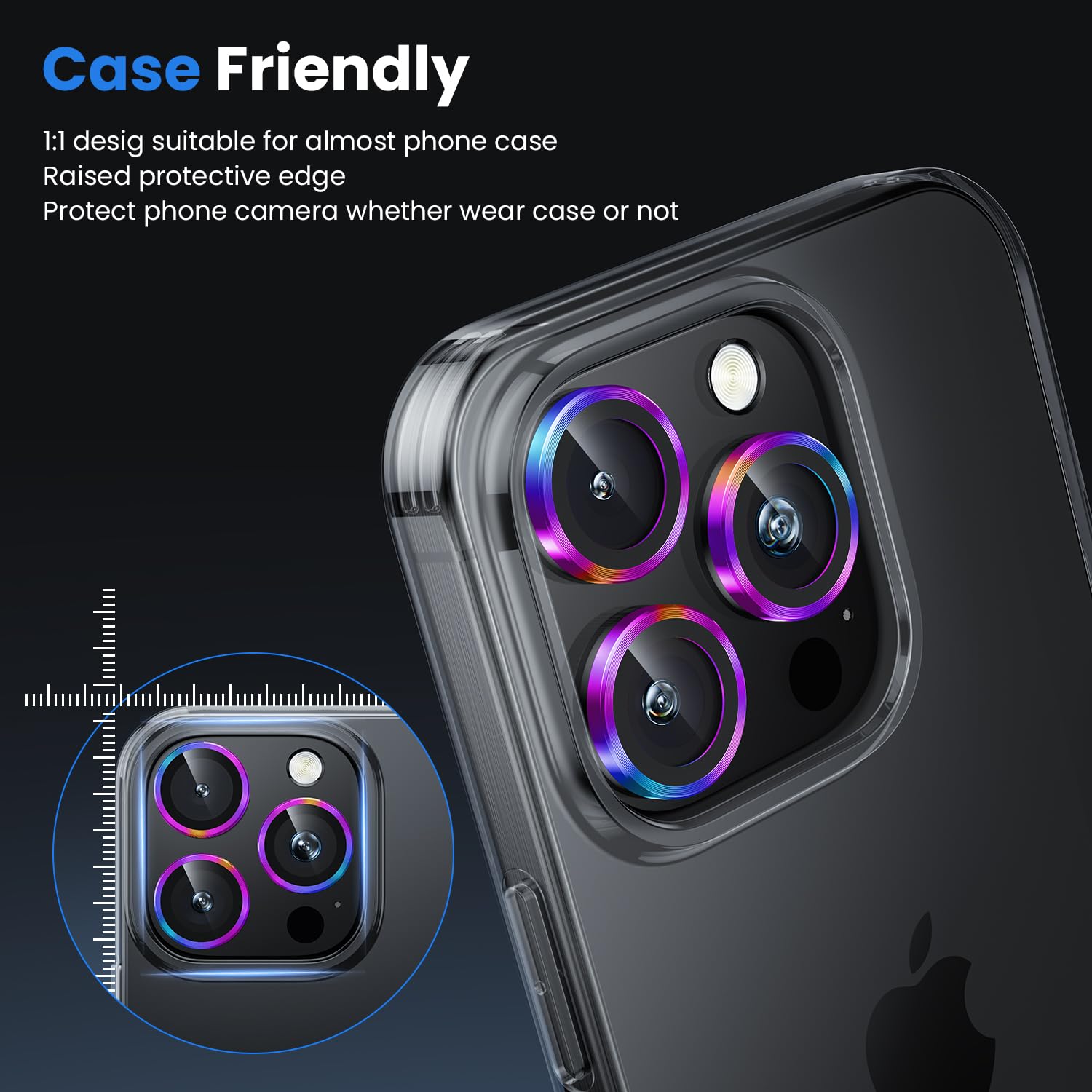 Wsken For Iphone 16 Pro/Iphone 16 Pro Max/Iphone 15 Pro/Iphone 15 Pro Max Camera Lens Protector   [Original Shooting Model] Shat