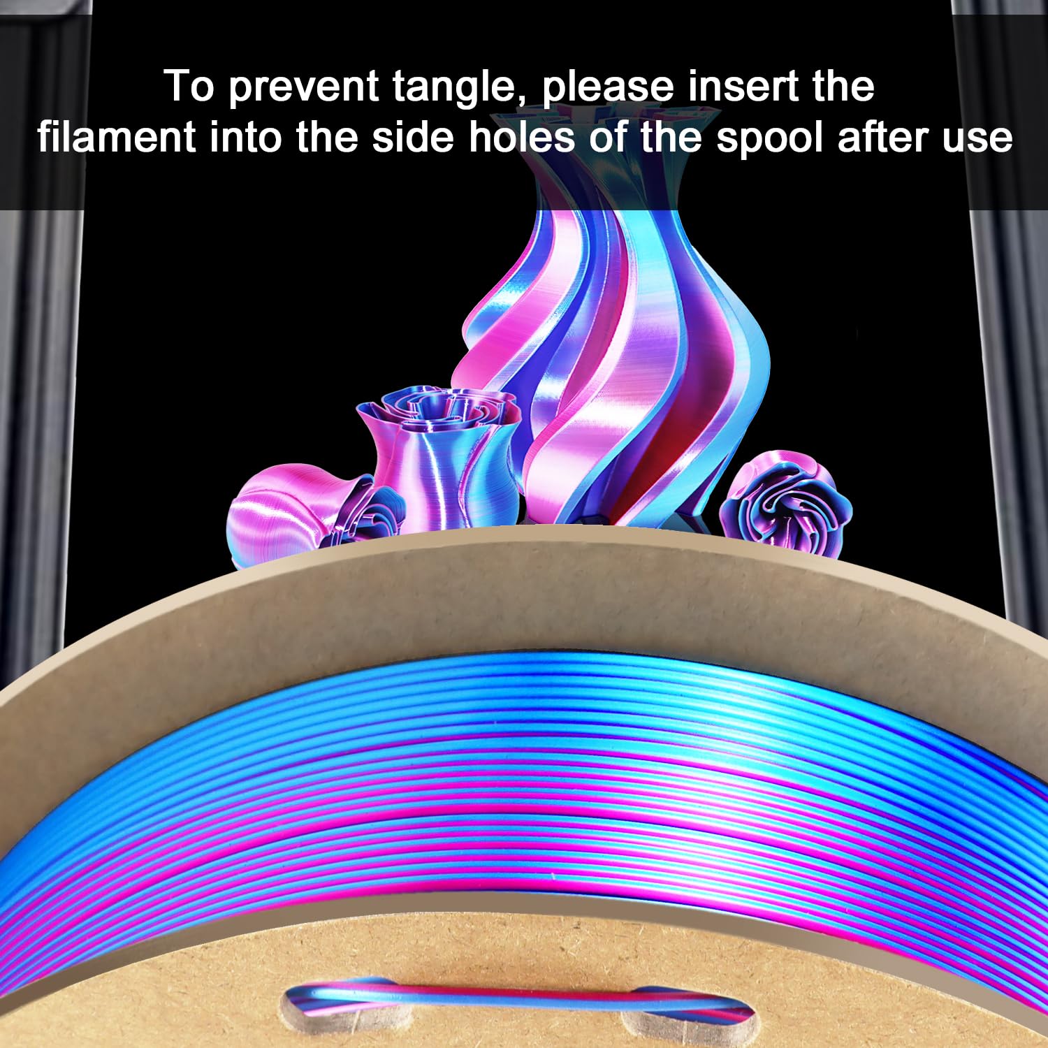 Lovoon 3D Printer Filament Dual Color Sky Blue And Rose Red, Pla Filament 1.75Mm, 3D Printer Accessories Silk Pla Filament, Pla