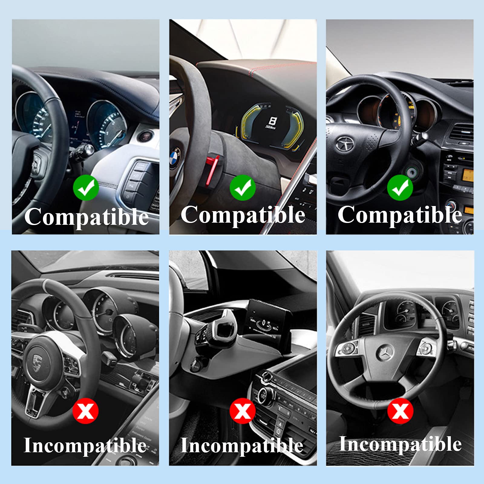 Chdfkkd Car Phone Mount, Cell Phone Holder For Car 360 Degree Rotation Dashboard Car Clip Mount Stand Suitable For 4.7 To 6.5 Inch Smartphones (Black)