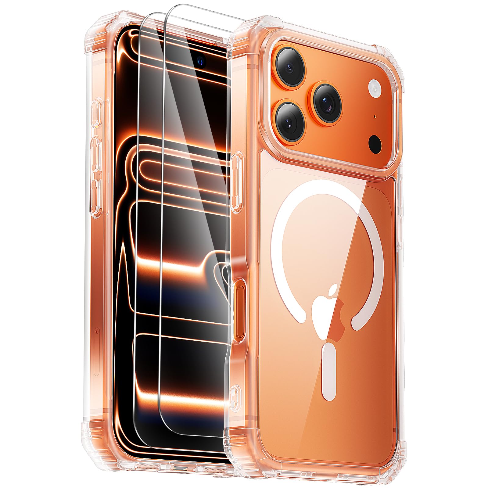 Gotubiim for iPhone 17 Pro Case,Screen Protector*2,Anti-Yellowing,Compatible with MagSafe,[Military Grade Drop Tested] Heavy Dut