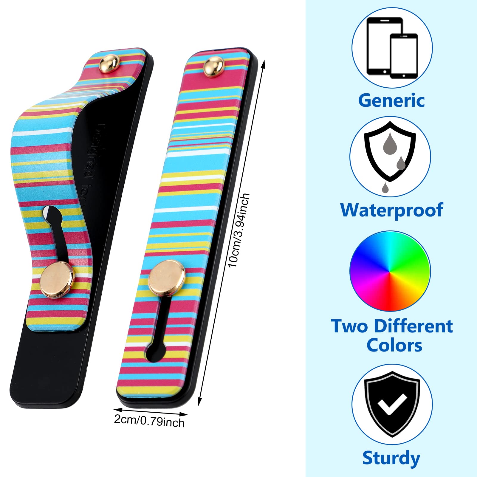 Weewooday 6 Pieces Phone Strap Grip Holder Finger Cell Phone Grip Telescopic Phone Finger Strap Stand Universal Finger Kickstand