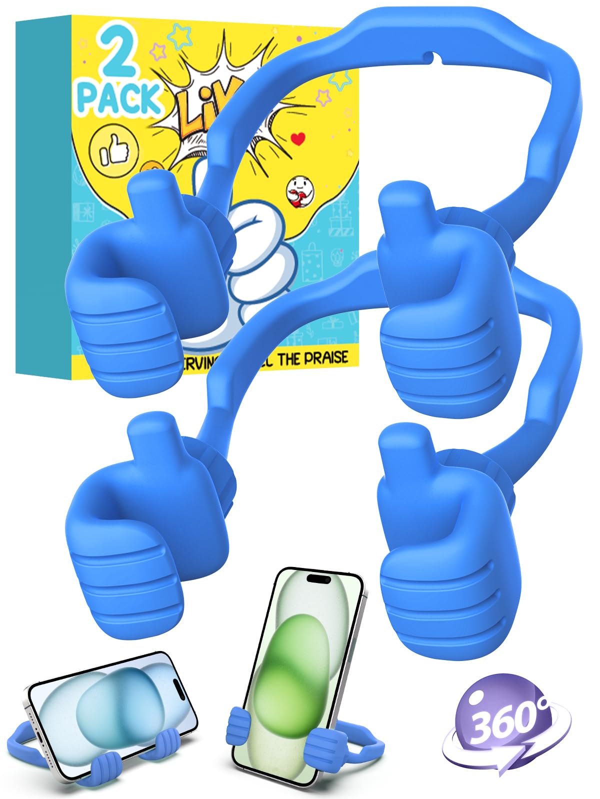 Caldever Stocking Stuffers Gifts For Teens Boys Girls Cell Phone Stand: Upgrade For Men Adults Kids Adjustable Lazy Thumbs Up Ph