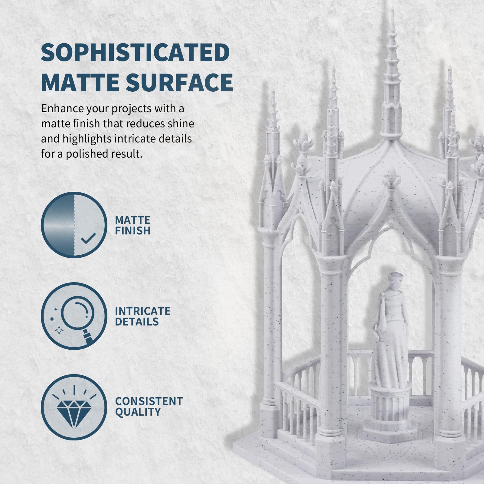 Overture Rock Pla Filament 1.75Mm, Marble Pla 3D Printer Filament 1Kg Spool (2.2Lbs), Dimensional Accuracy +/  0.02 Mm, Fit Most