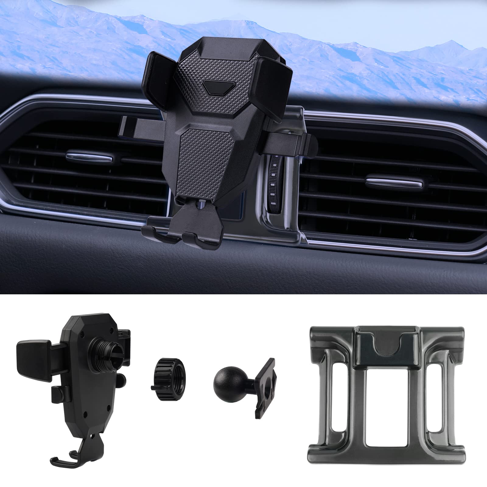 Karltys Car Phone Holder For Mazda Cx-5 2017-2025 Accessories Cx5 Cell Phone Holder Air Vent Mount For 4-7 Inch Phones Hands Fre