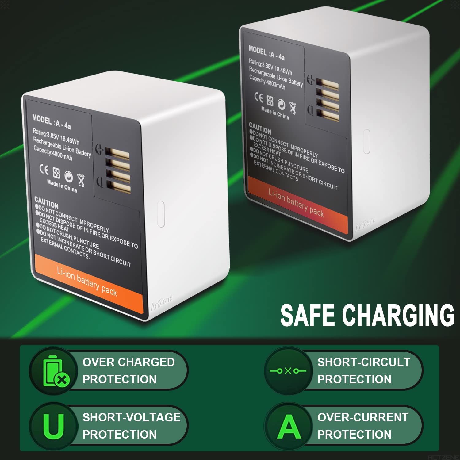 2 Pack Batteries Compatible With Arlo Pro 3, Arlo Pro 4, Arlo Ultra, Arlo Ultra 2 Camera Vma5400& Vma5400C 4800Mah 3.85V A 4A Re