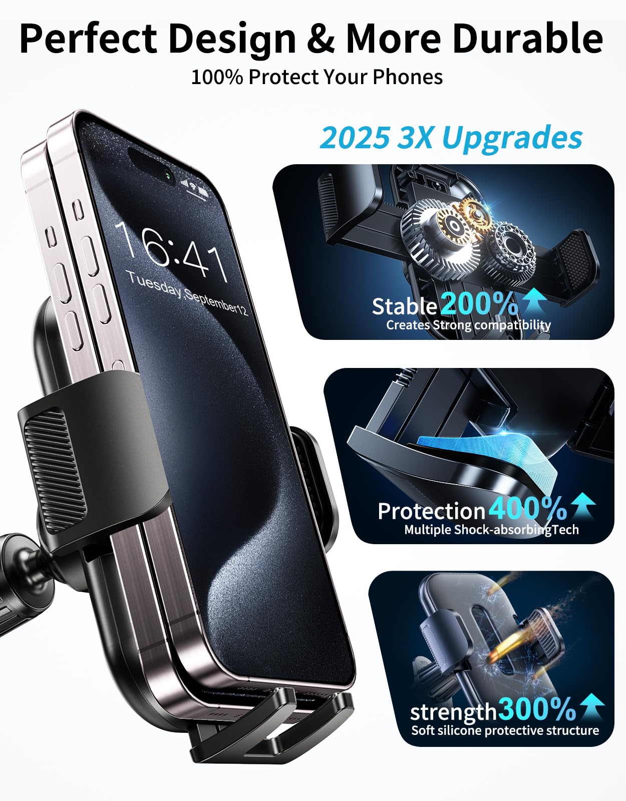 Upgraded Car Phone Holder, Metal Hook Clip Car Vent Phone Mount, Hands-Free Vent Phone Holders For Your Car, Compatible With Iph