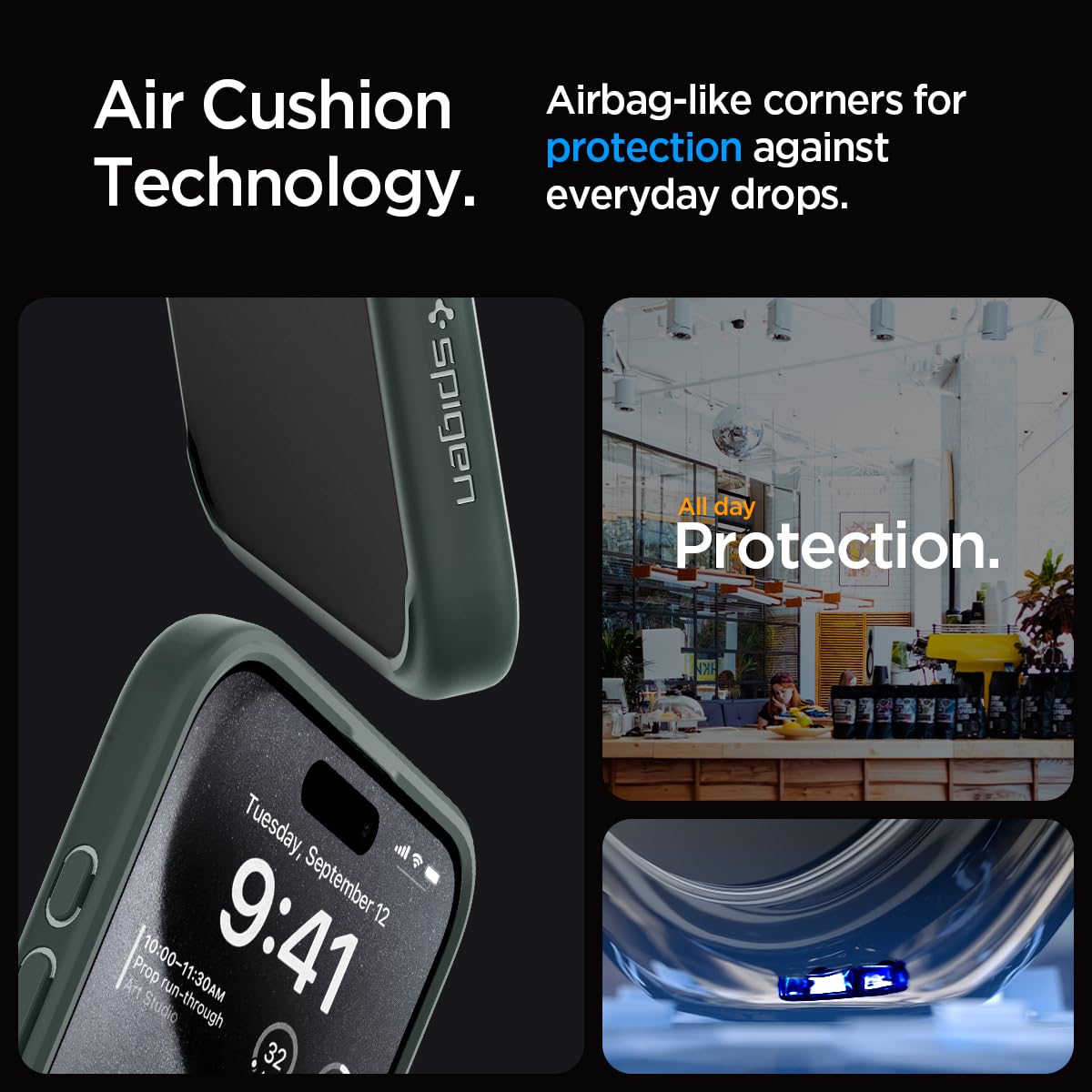 Spigen Ultra Hybrid Designed For Iphone 15 Pro Max Case (2023) [Anti Yellowing], [Military Grade Protection]   Frost Green