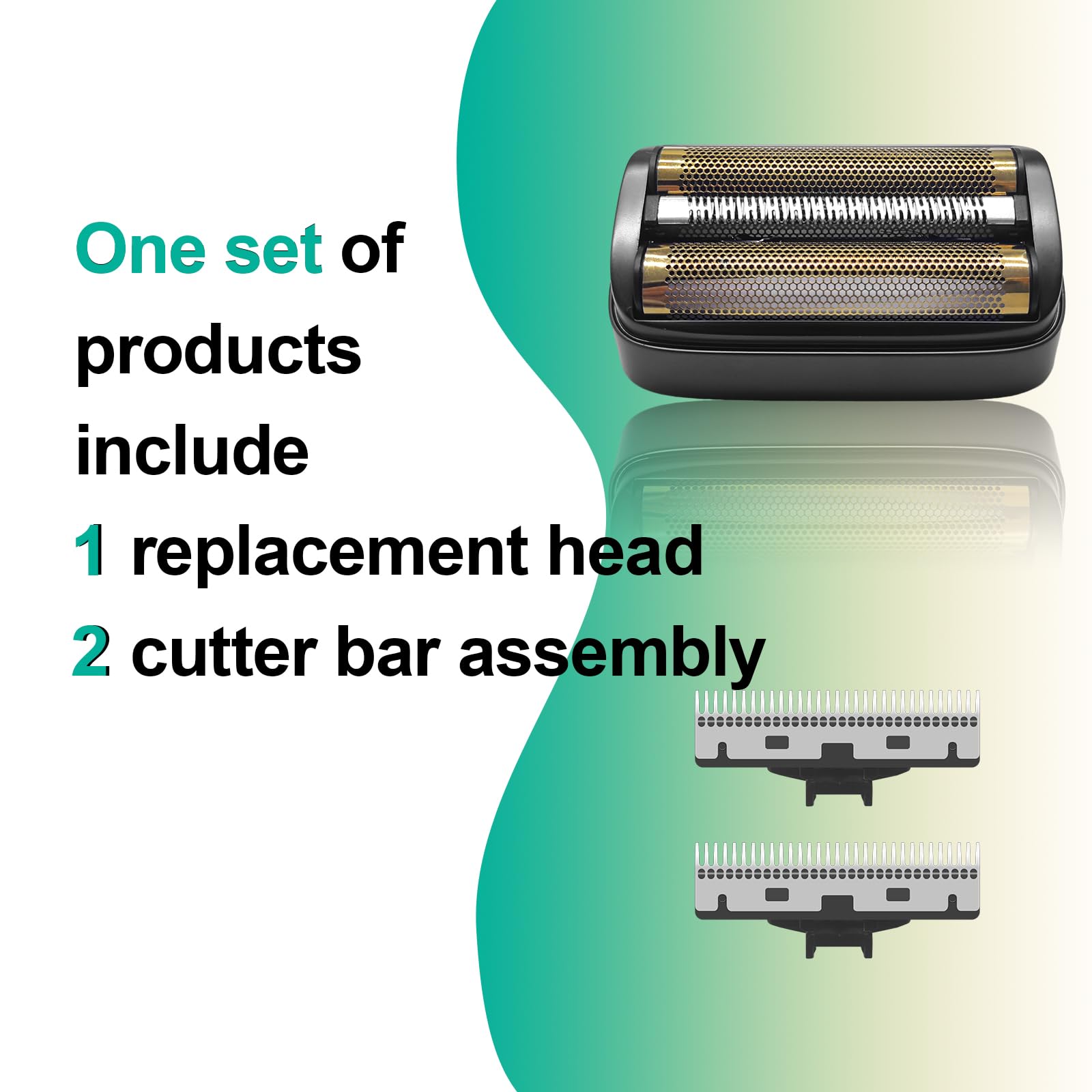 2 Pack Shaver Replacement Foil & Inner Cutters Compatible With Andis 17300 Resurge Electric Shaver,Black