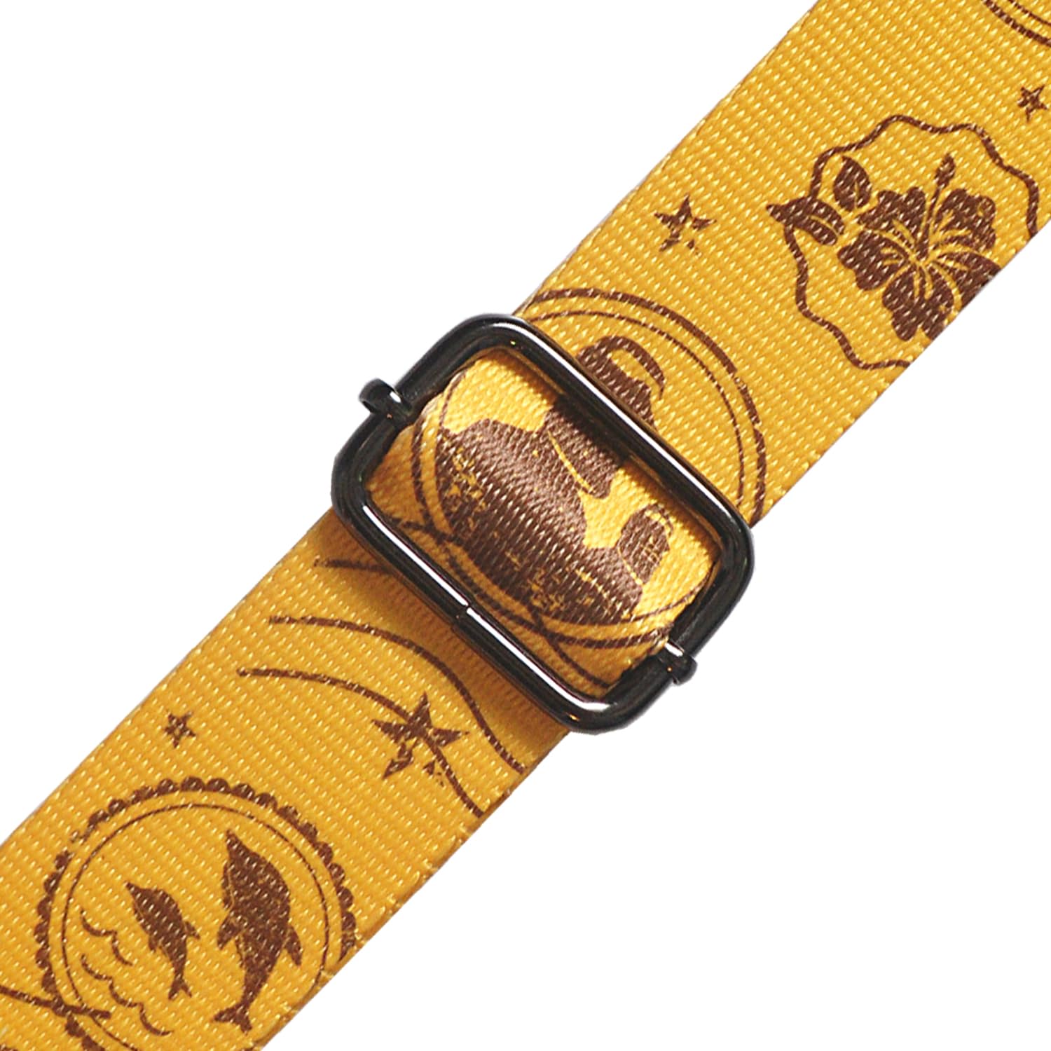 Farcaya Ukulele Strap Hawaii Style Soprano Concert Tenor Baritone Uke Music Instrument Accessories Neck Tie Lock Button (Yellow